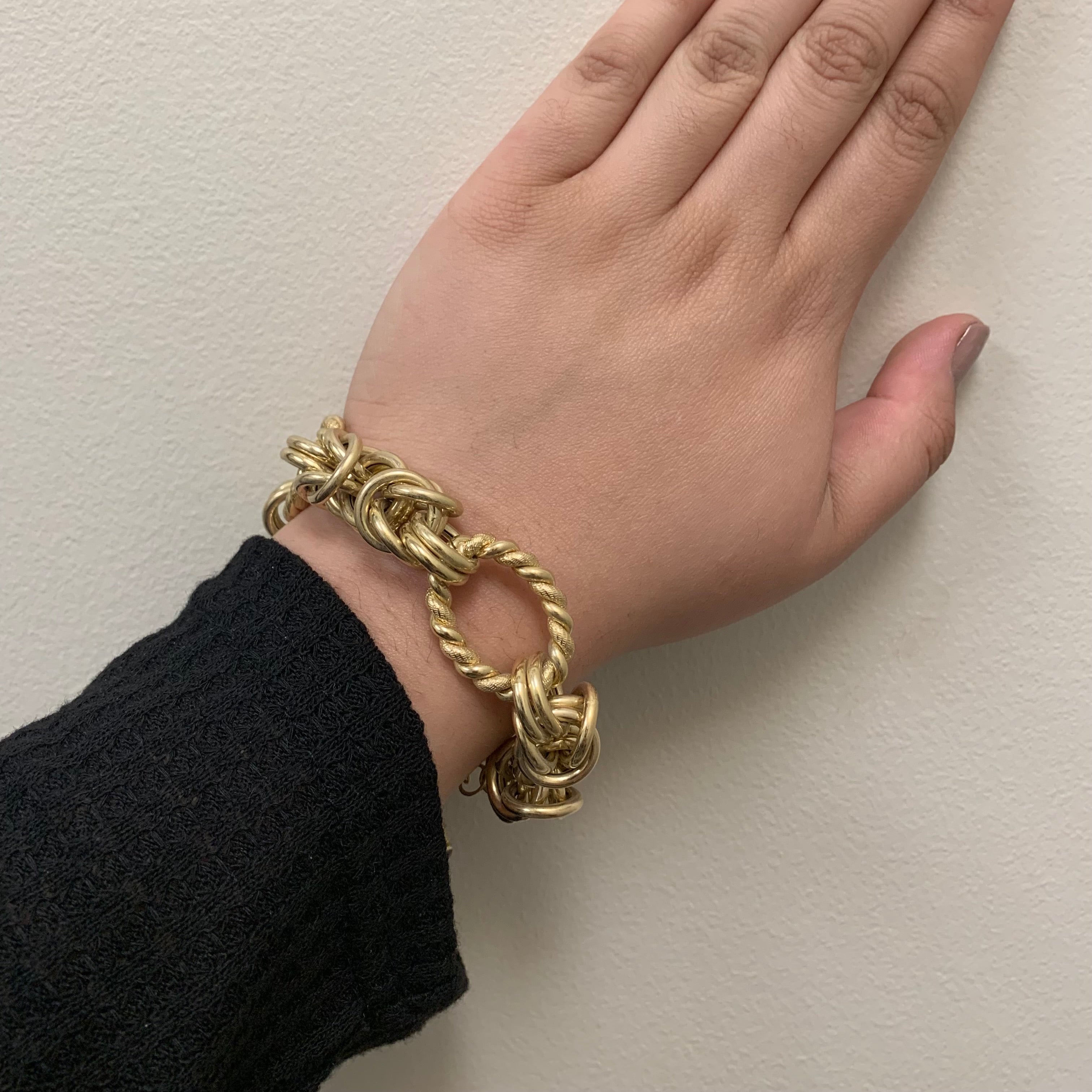 Bracelet fantaisie à grosse chaîne dorée | 8" |