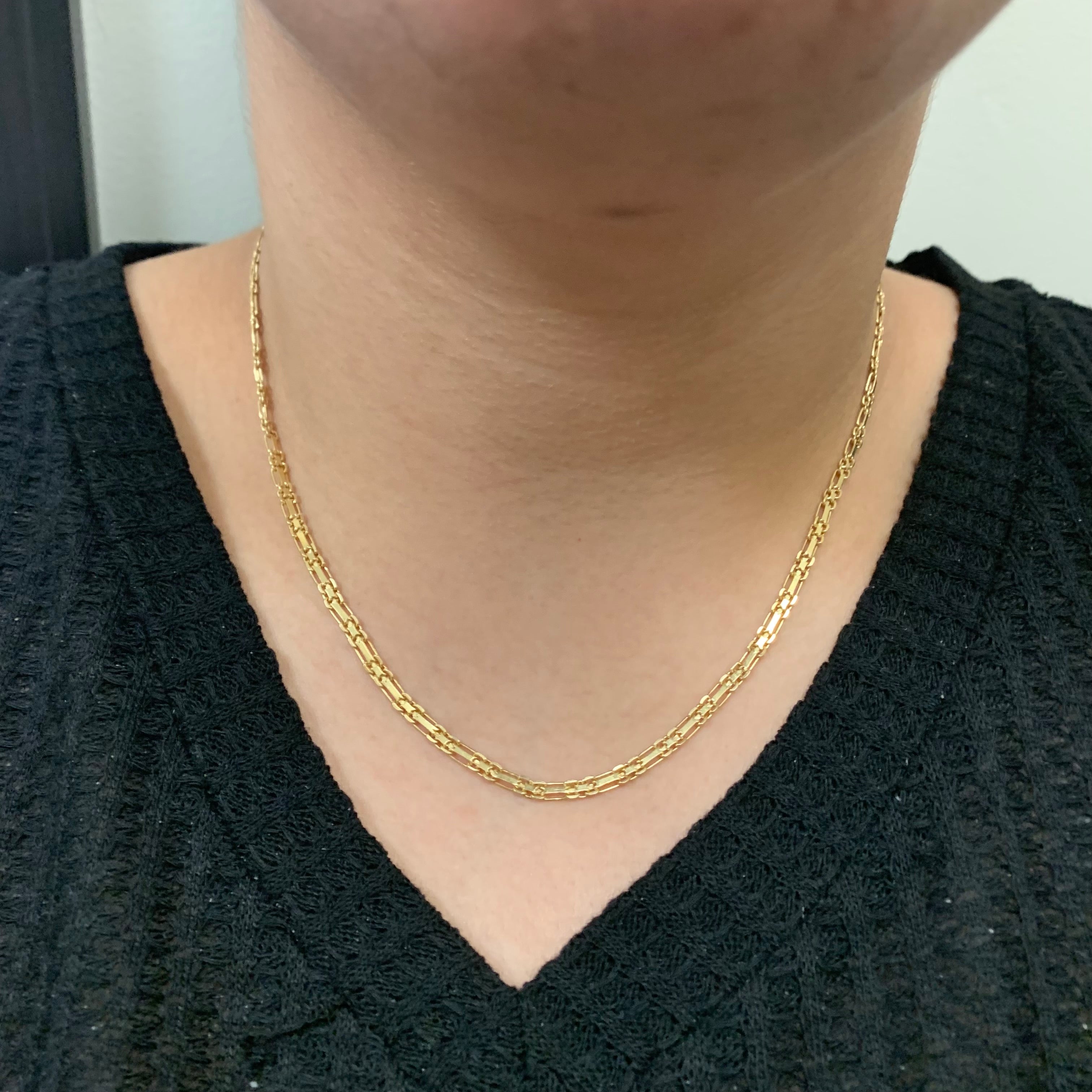 Chaîne fantaisie en or jaune 18 carats | 18 pouces |
