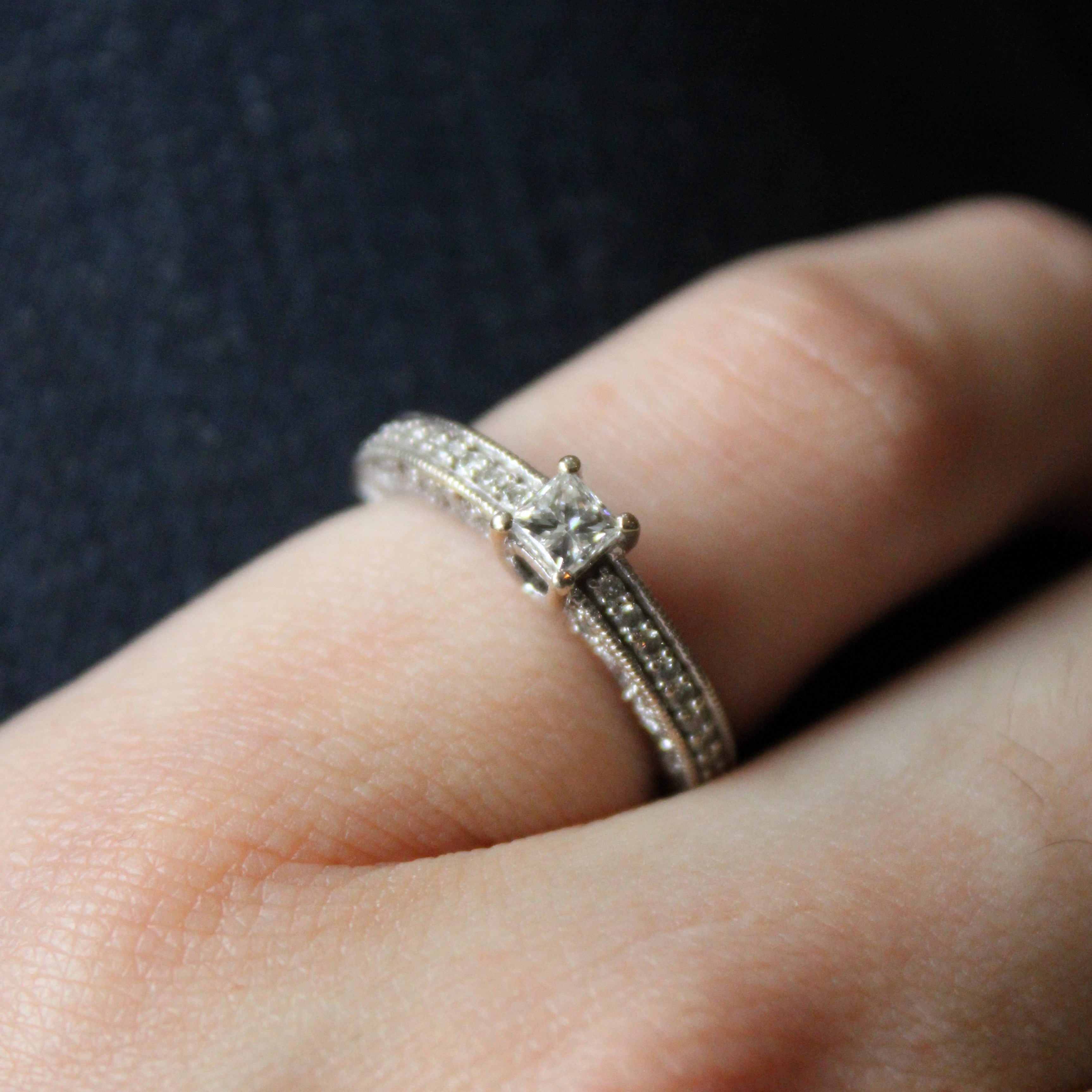 Milgrain Detailed Low Profile Engagement Ring | 0.33ctw | SZ 5.5 |