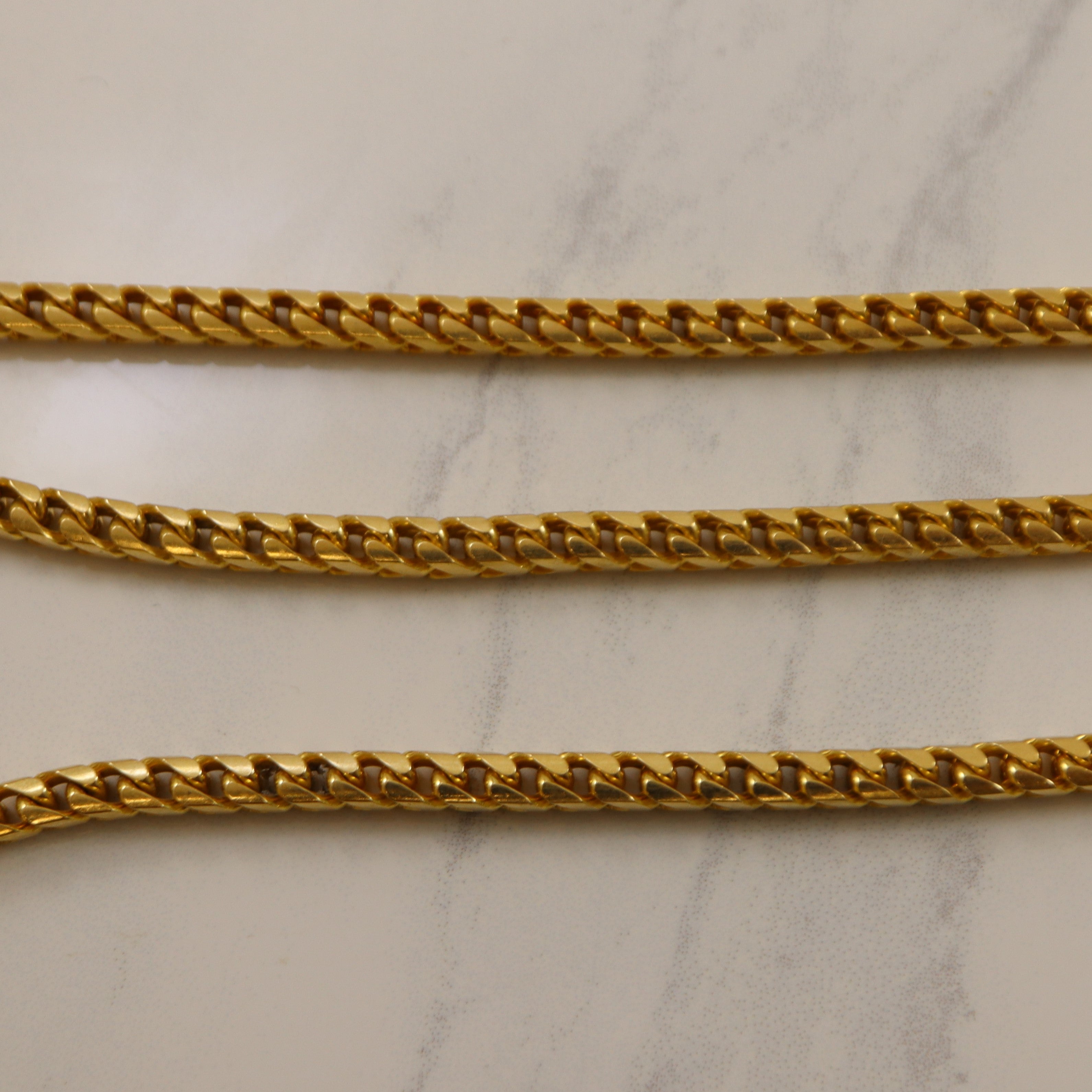 18k Yellow Gold Rounded Foxtail Chain | 23" |