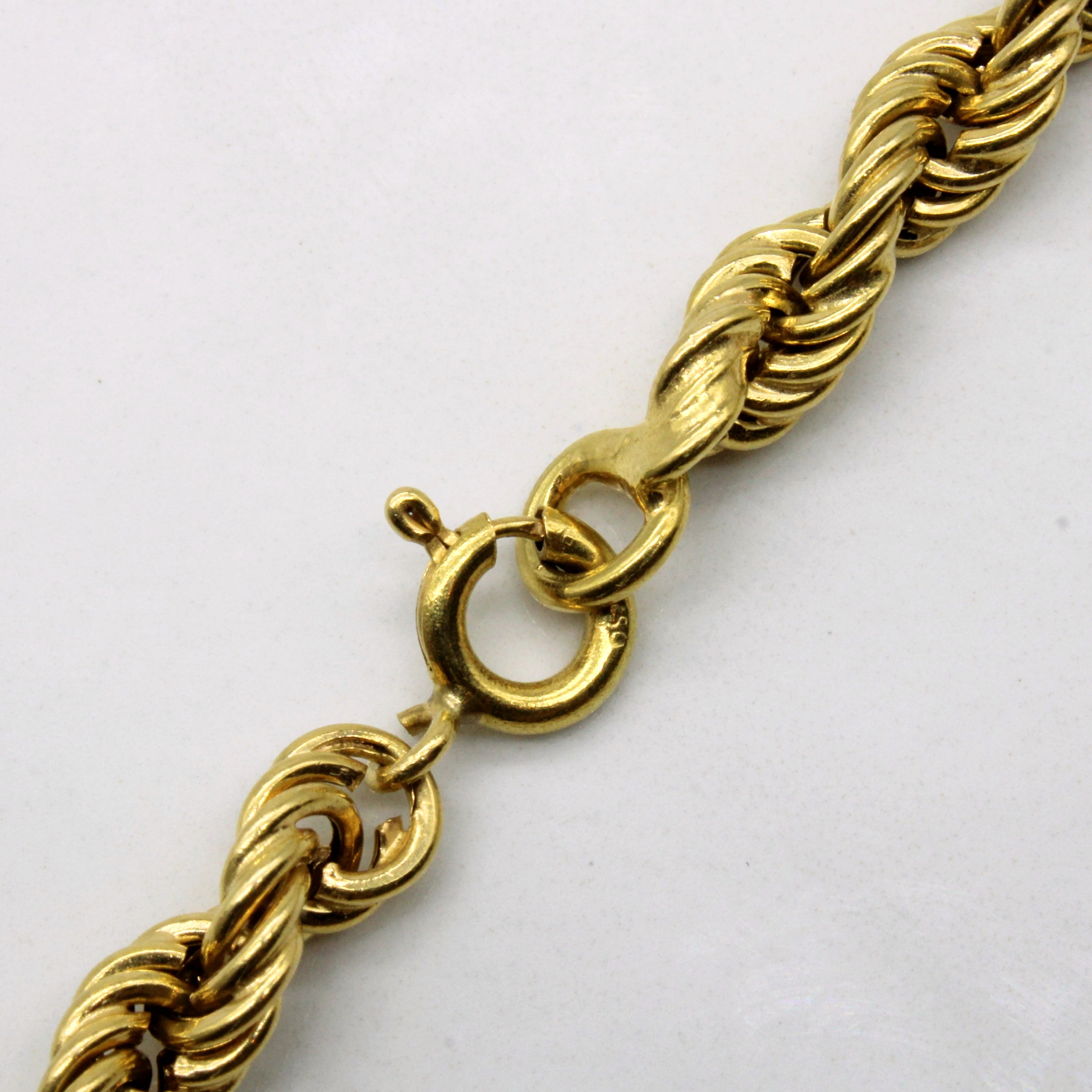 18k Rope Chain Bracelet | 8" |