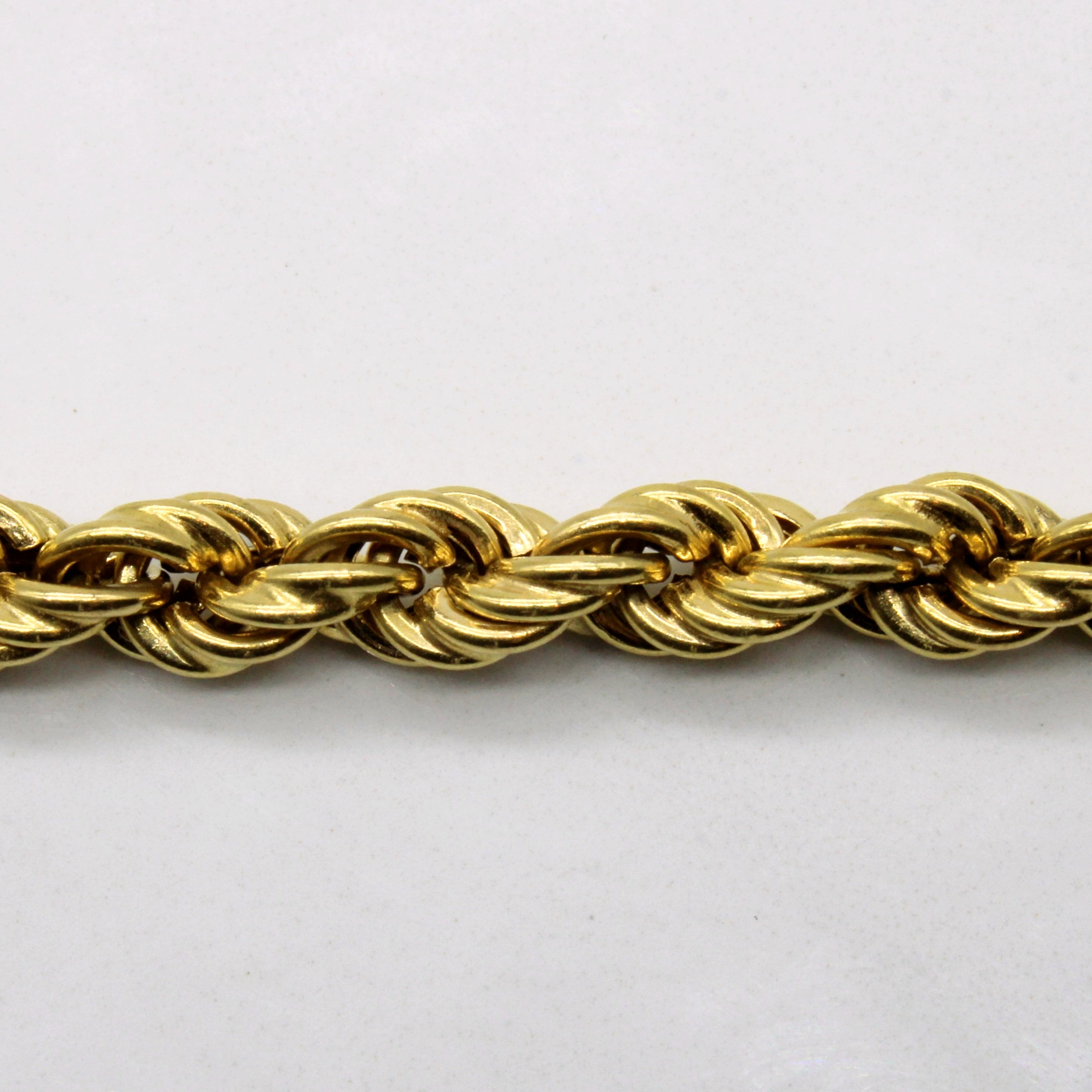 18k Rope Chain Bracelet | 8" |
