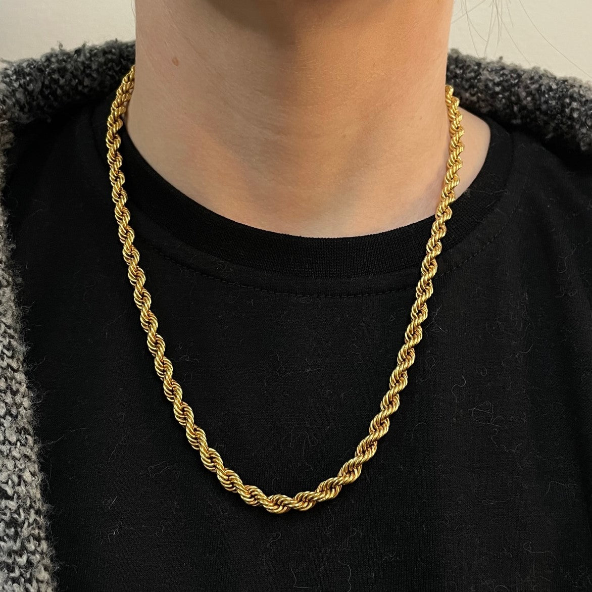 Chaîne corde en or jaune 18 carats | 20 pouces |