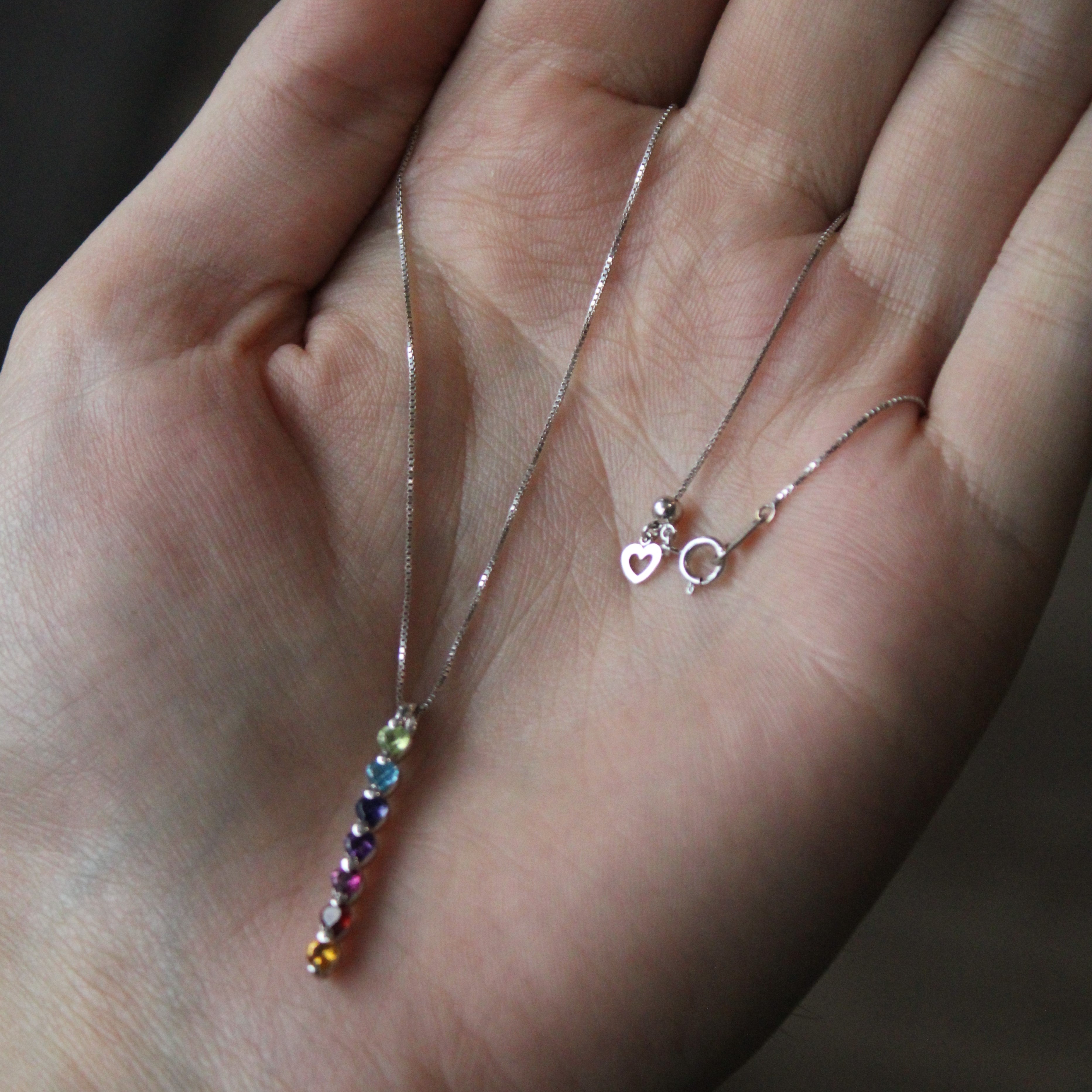 Multi Gem Rainbow Pendant & Necklace | 0.49ctw | 18" |