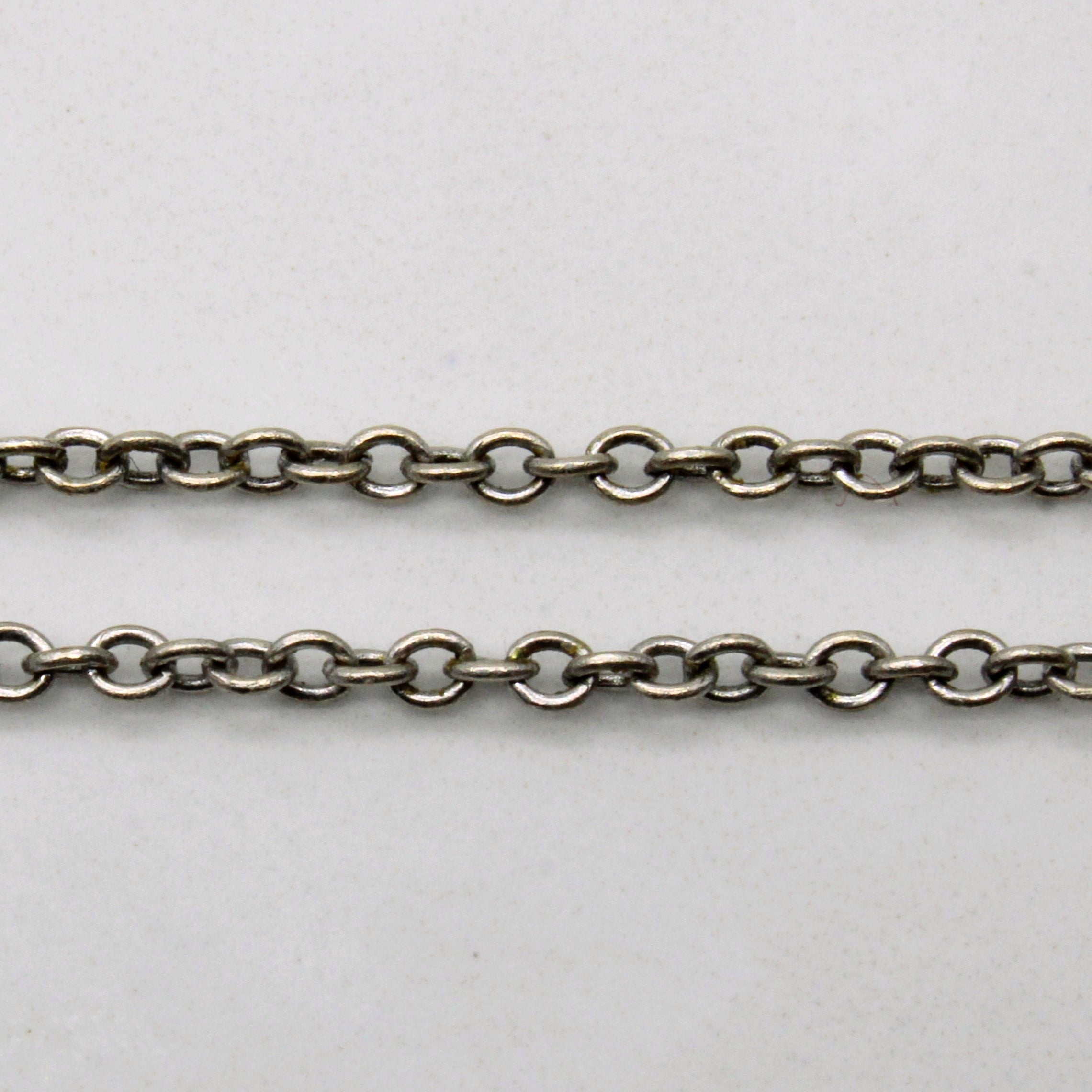 18k White Gold Oval Link Chain | 18" |