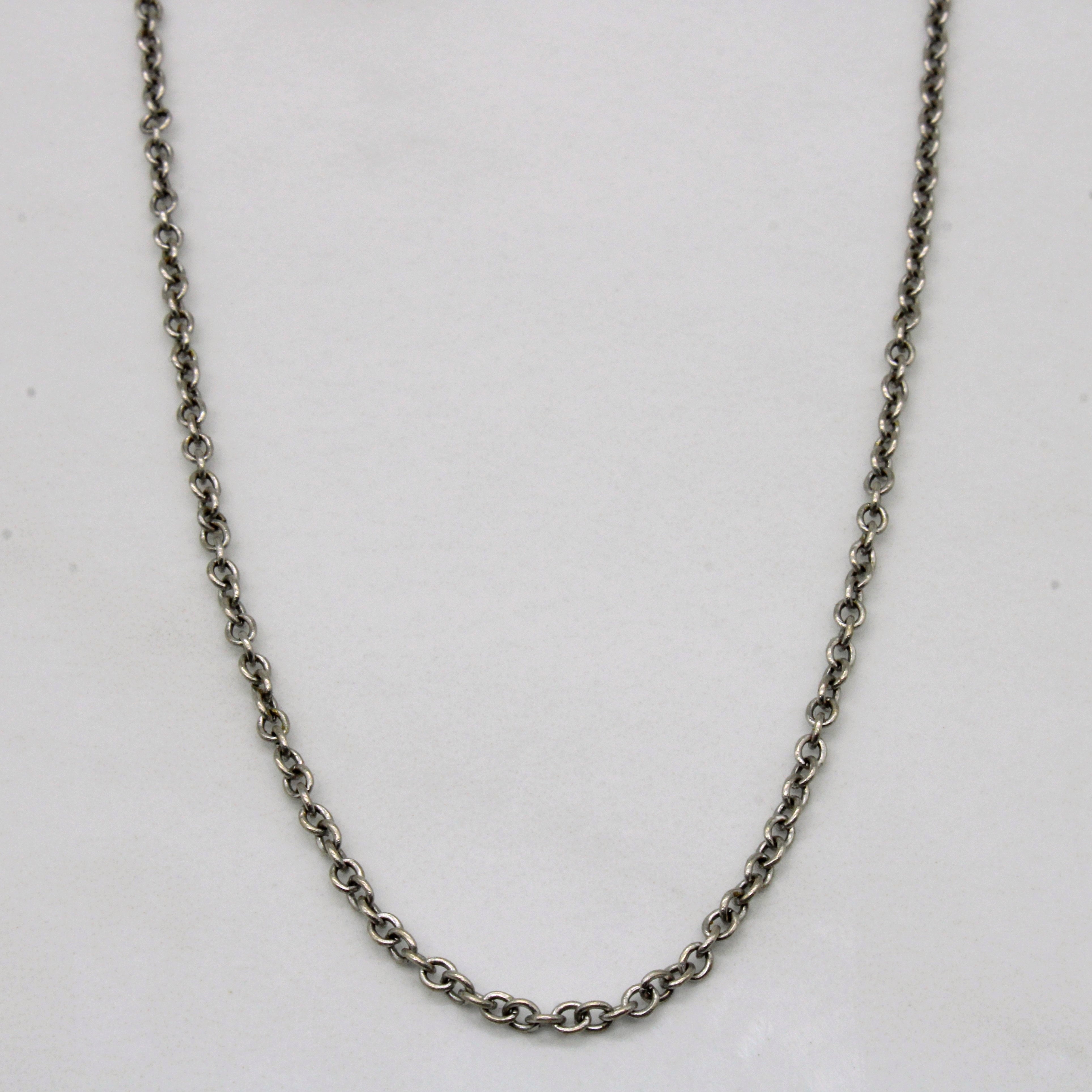 18k White Gold Oval Link Chain | 18" |