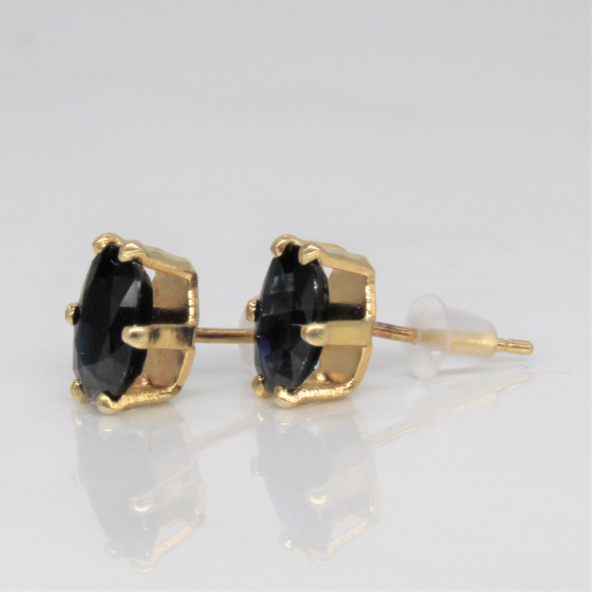 Six Prong Solitaire Sapphire Stud Earrings | 1.30ctw |