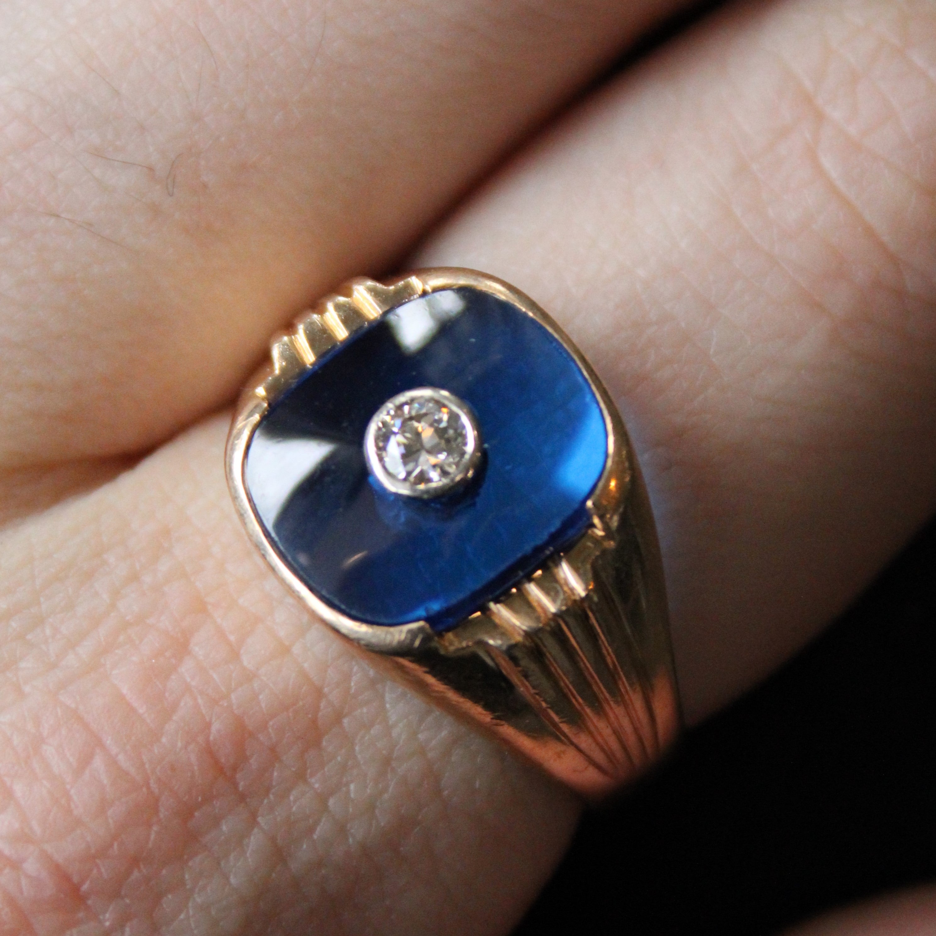 Synthetic Spinel & Diamond Cocktail Ring | 3.70ct, 0.18ct | SZ 12 |