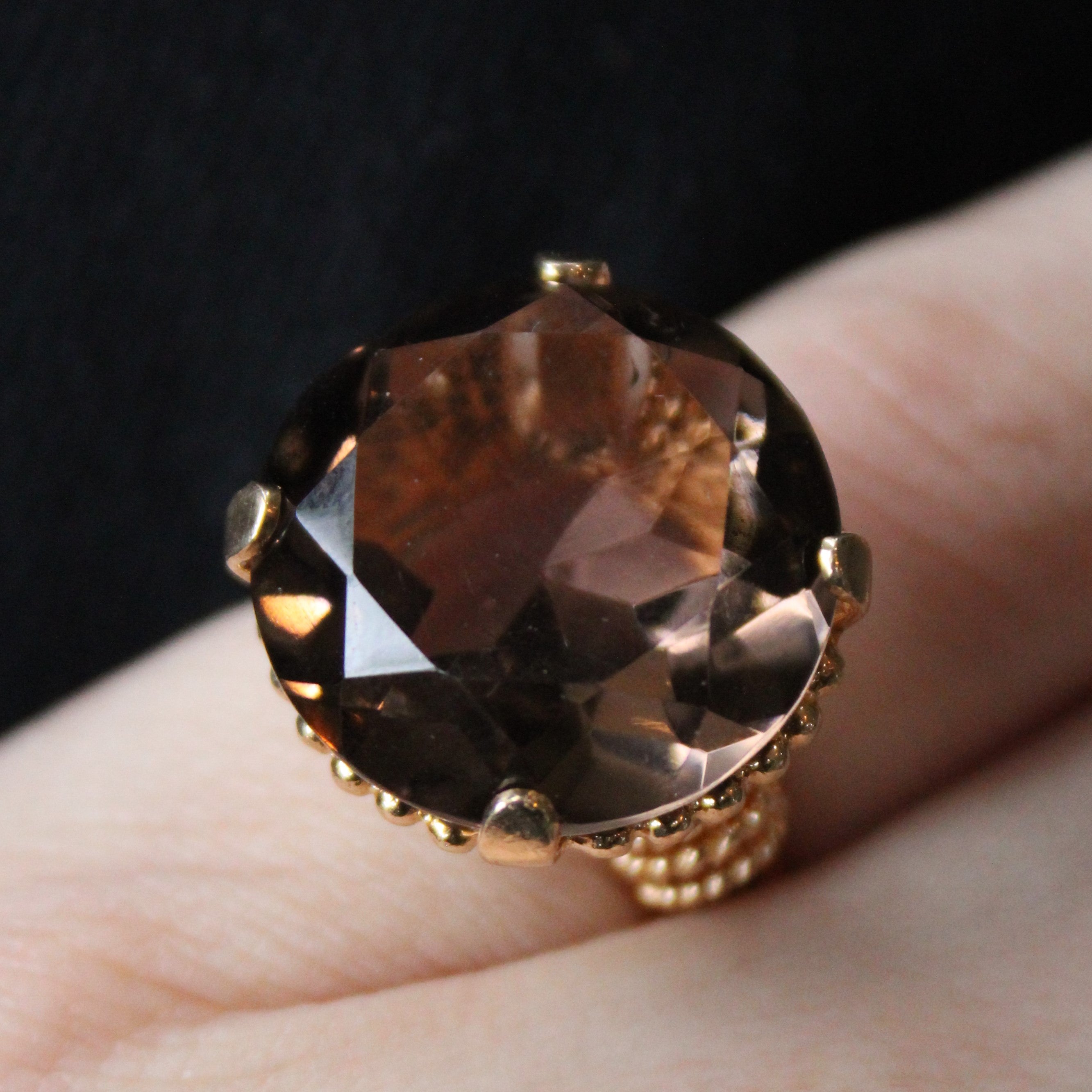 Smokey Quartz Cocktail Ring | 14.55ct | SZ 6 |
