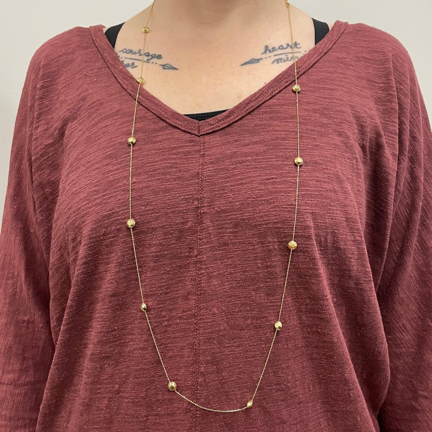 Yellow Gold Beaded Necklace, Bracelet & Earrings Set | 40"| 8"|