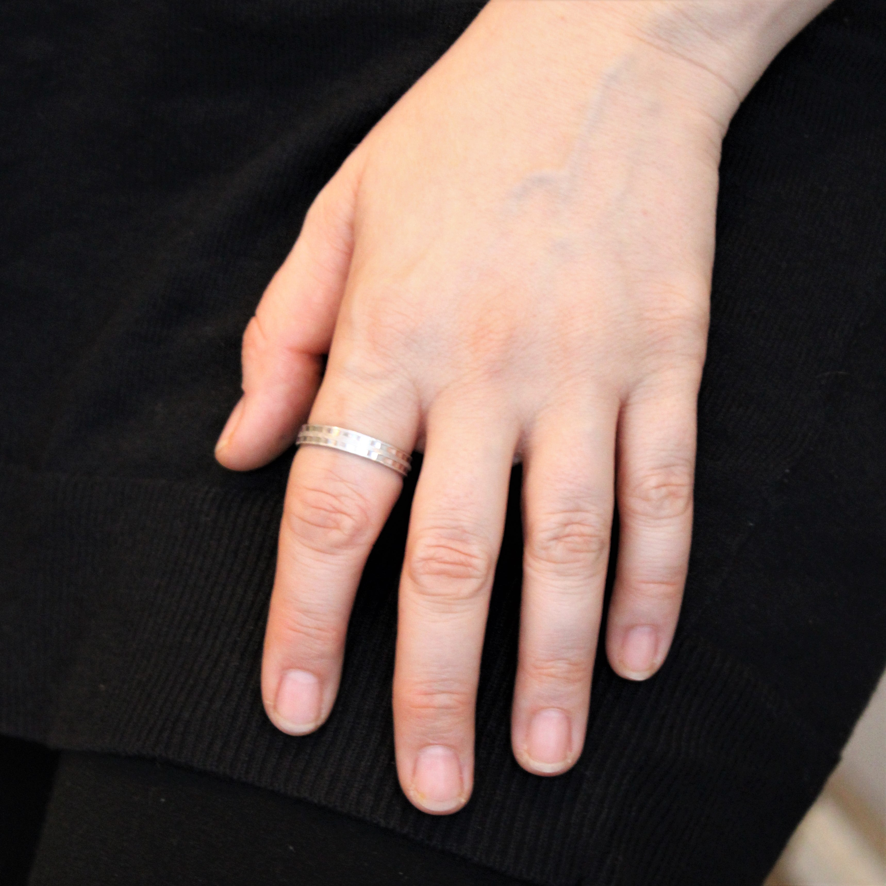 Textured White Gold Band | SZ 13 |