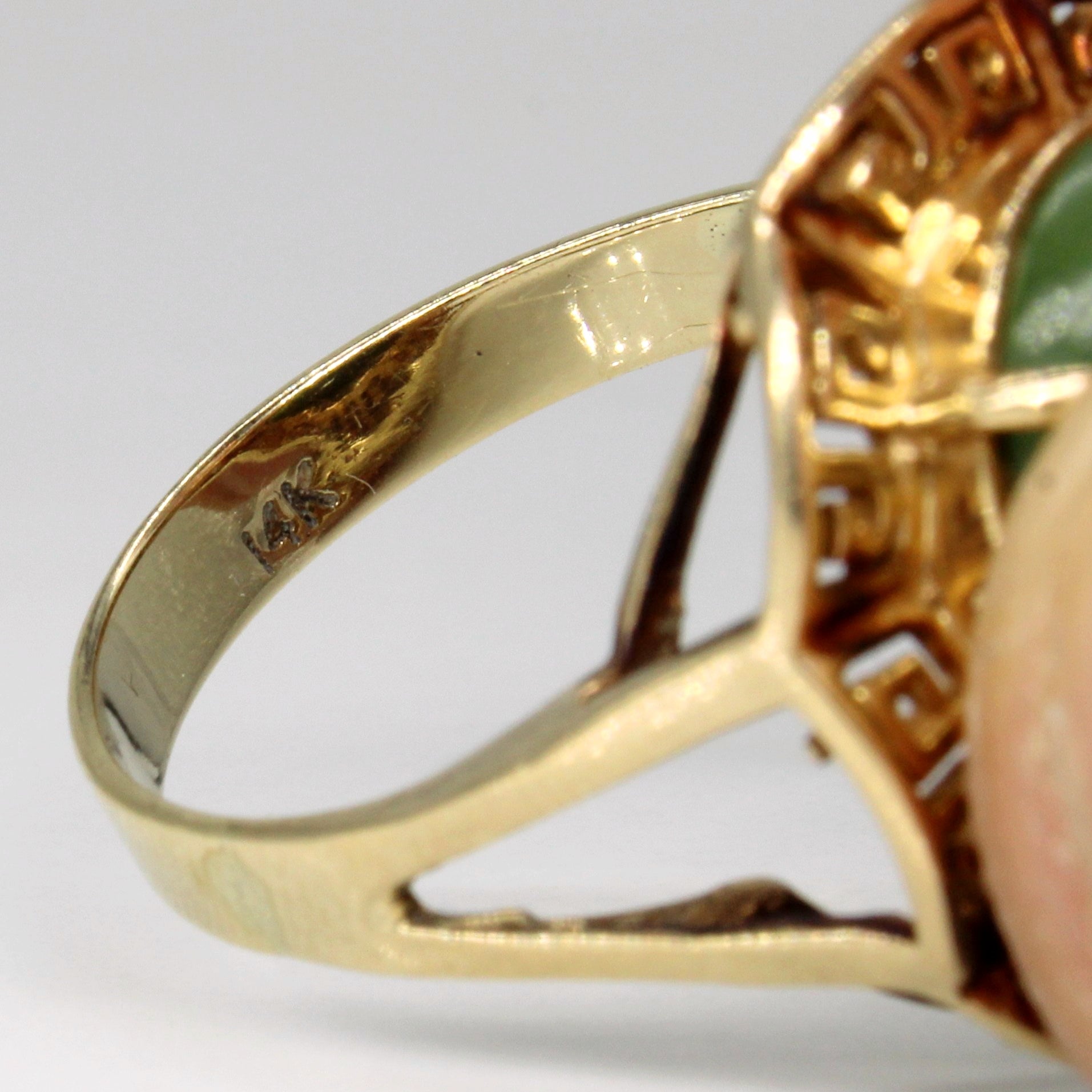 Bague cocktail en jade néphrite | 5,75 ct | Taille 10 |