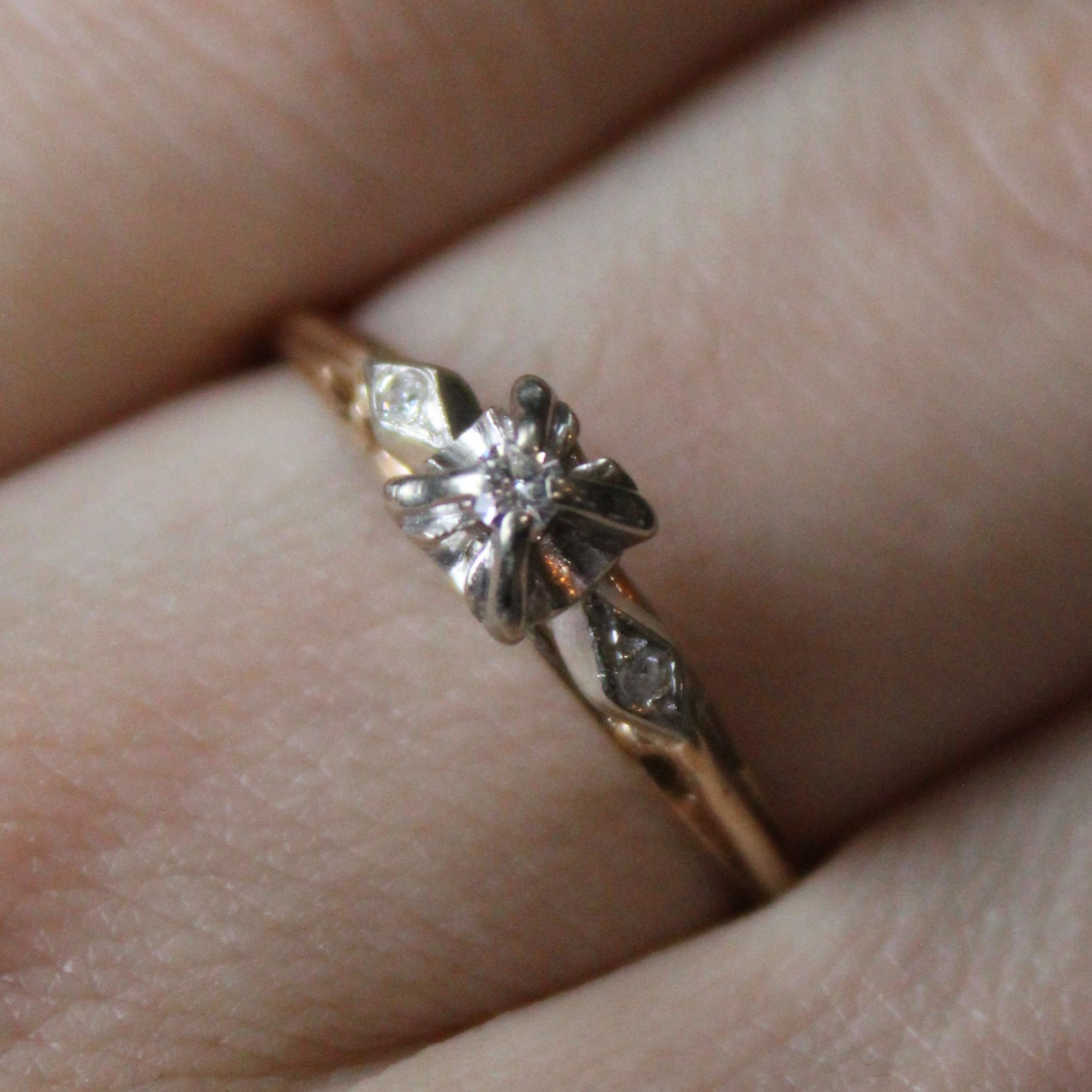 High Set Diamond Three Stone Ring | 0.06ctw | SZ 8.25 |