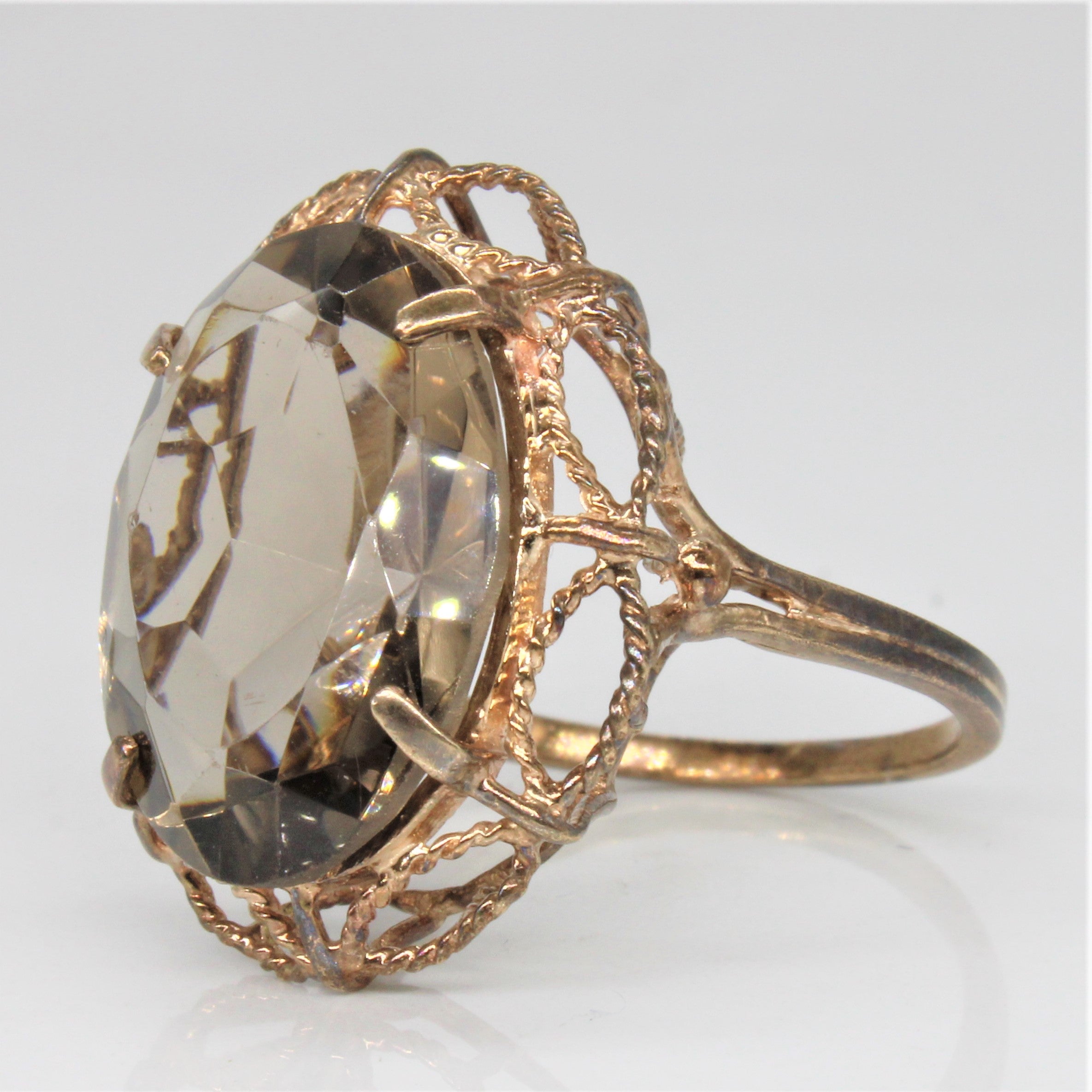 Smokey Quartz Cocktail Ring | 10.50ct | SZ 9.5 |
