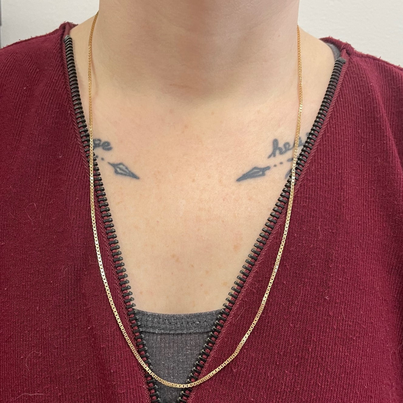14k Yellow Gold Parallel Box Chain | 24" |