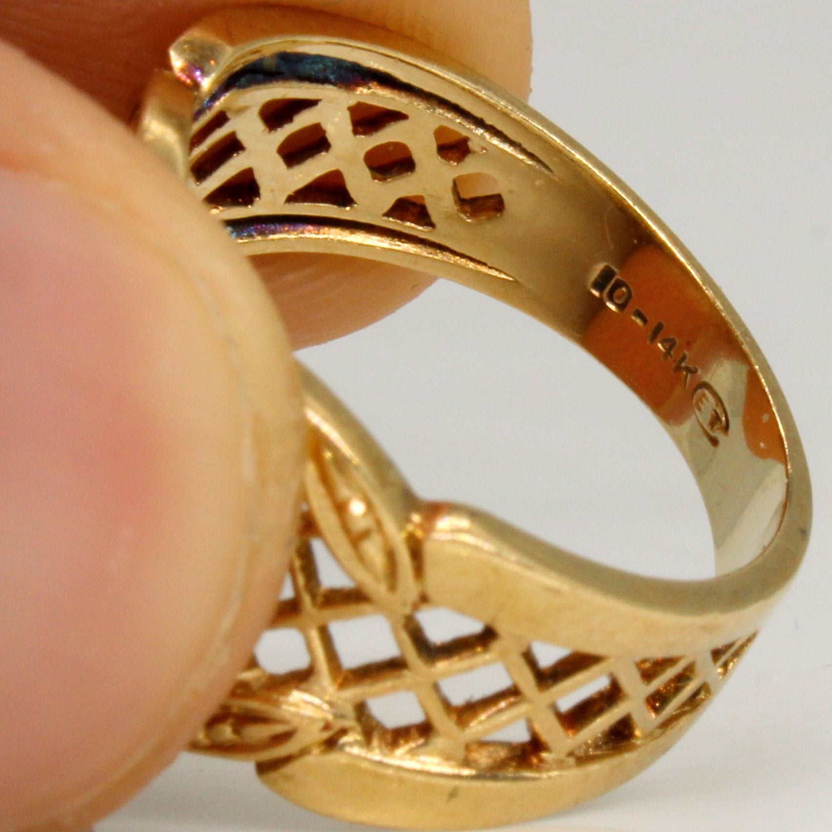Bague en treillis sertie de diamants | 0,12 ct | Taille 6,25 |