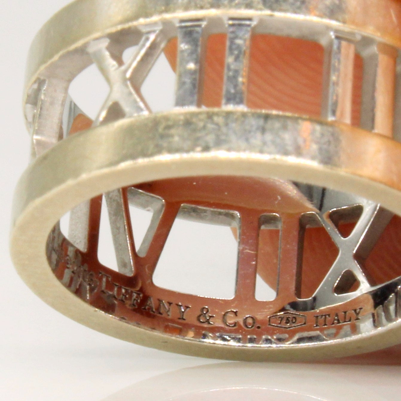 'Tiffany & Co' Atlas 18k White Gold Diamond Open Band | 0.18ctw | SZ 5.25 |