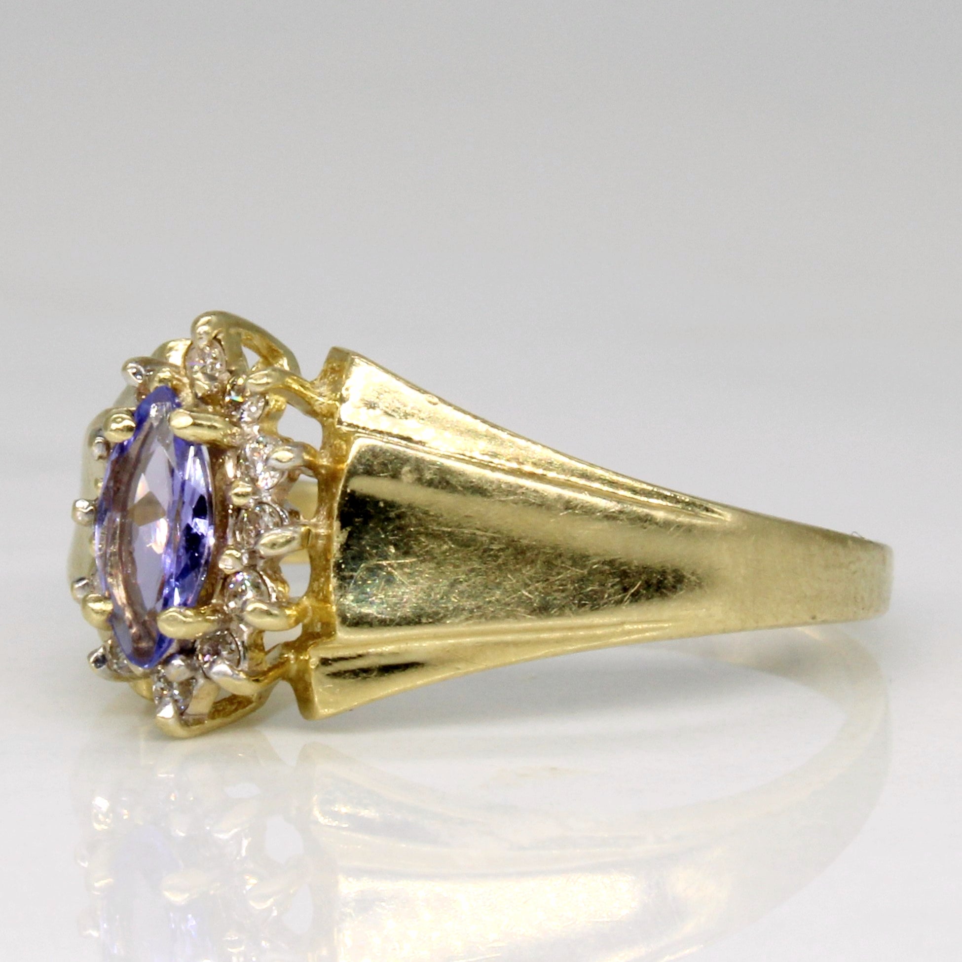 Tanzanite & Diamond Halo Ring | 0.25ct, 0.07ctw | SZ 8.75 |