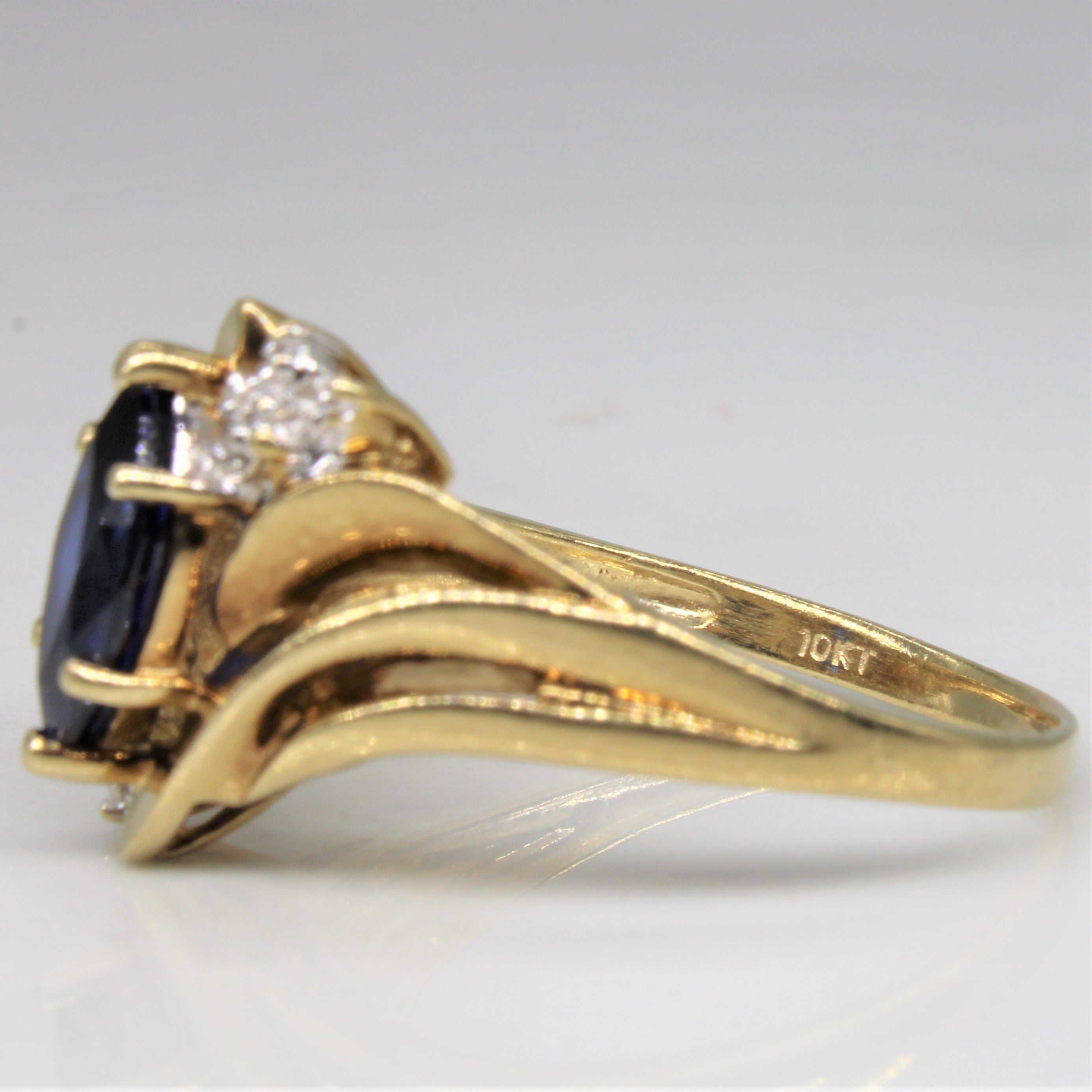 Synthetic Sapphire & Diamond Waterfall Ring | 1.00ct, 0.01ctw | SZ 8.5 |