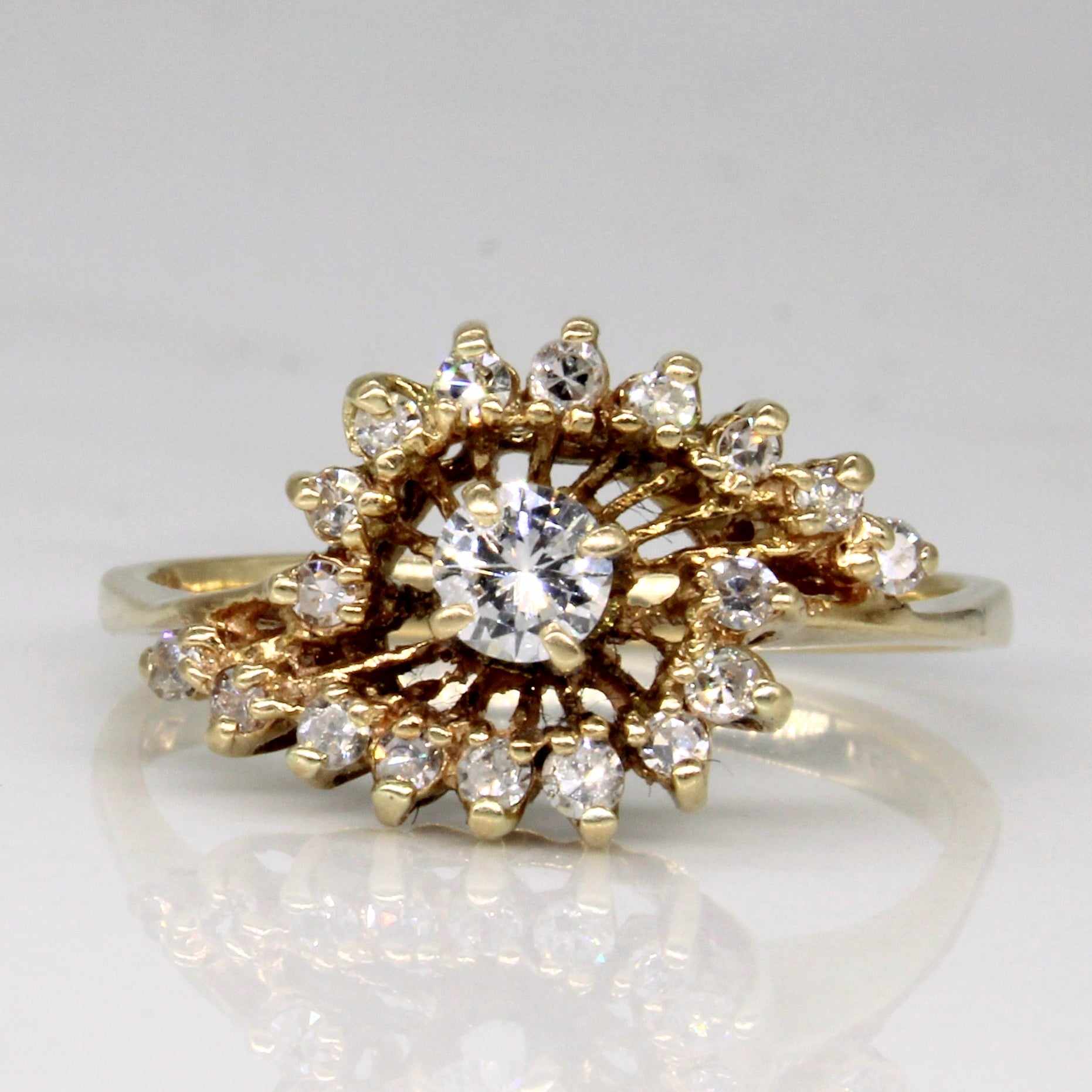 Spiral Halo Diamond Ring | 0.50ctw | SZ 6.5 |