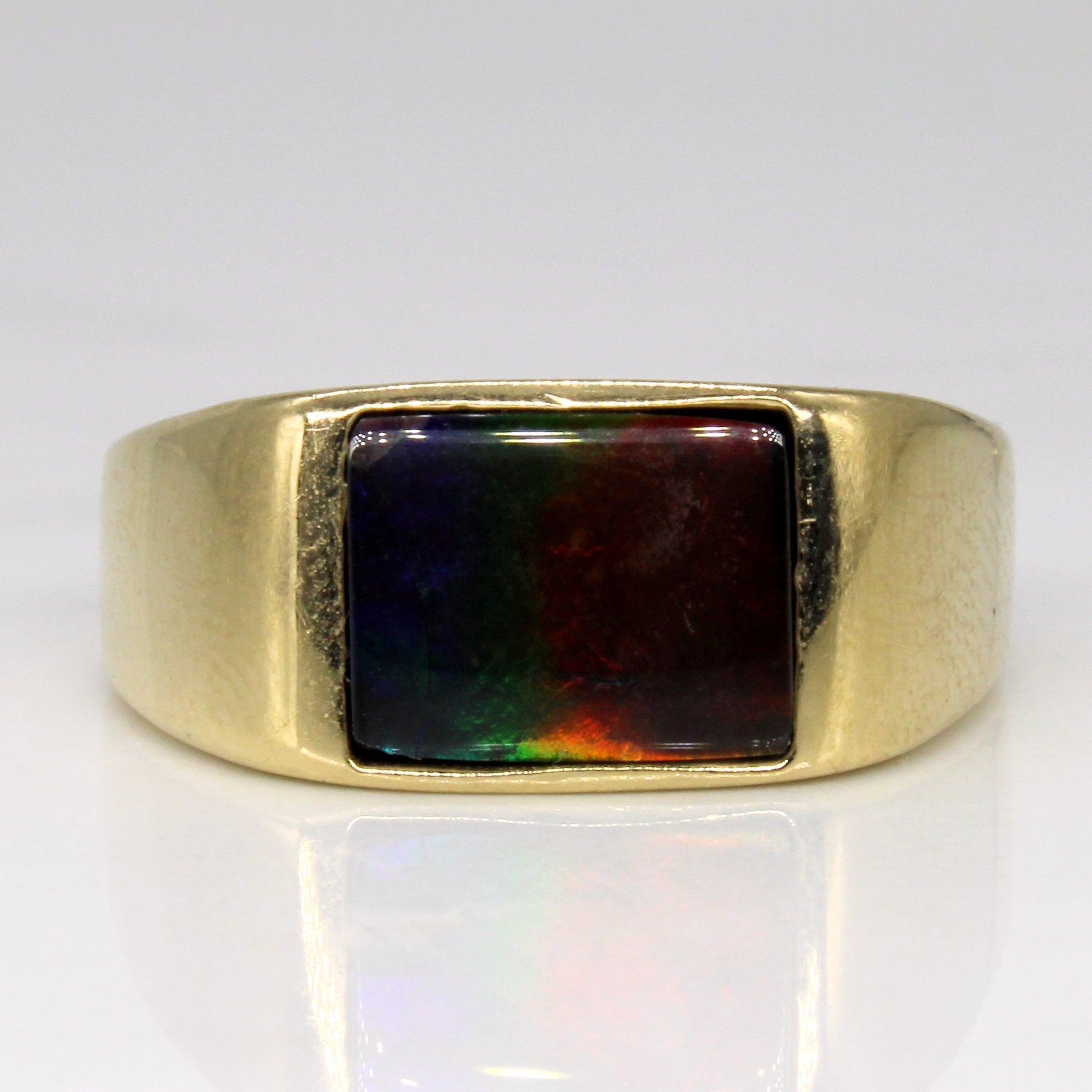 Ammolite Flat Cab Ring | 1.50ct | SZ 10 |