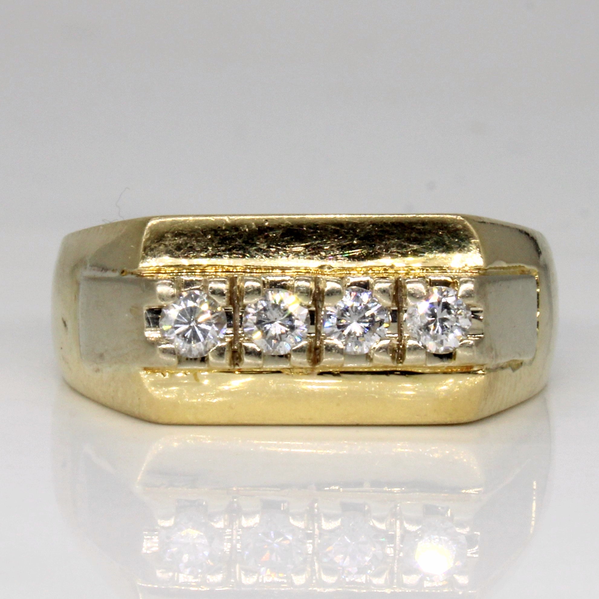 Yellow Gold Four Stone Diamond Ring | 0.30ctw | SZ 9.75 |