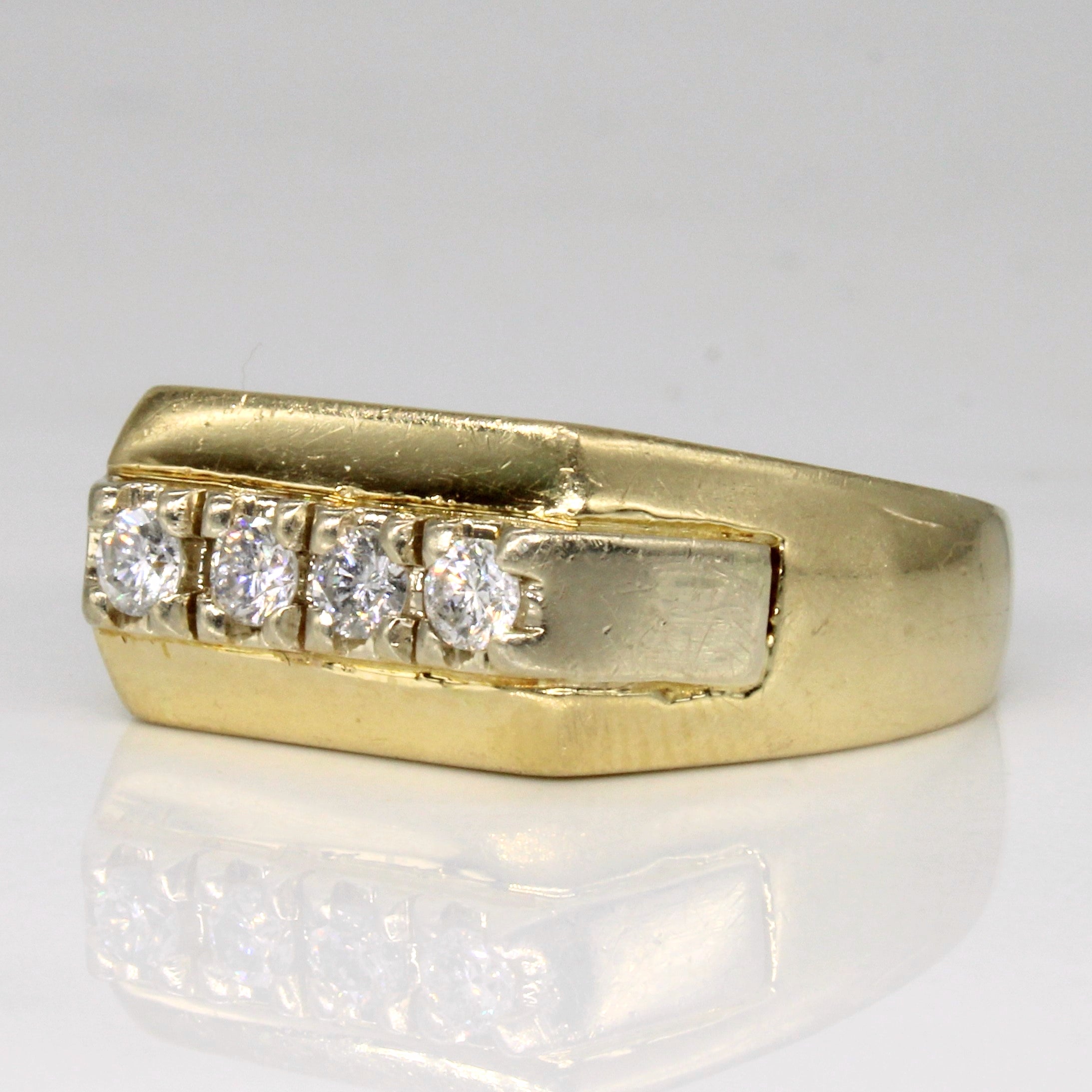 Yellow Gold Four Stone Diamond Ring | 0.30ctw | SZ 9.75 |
