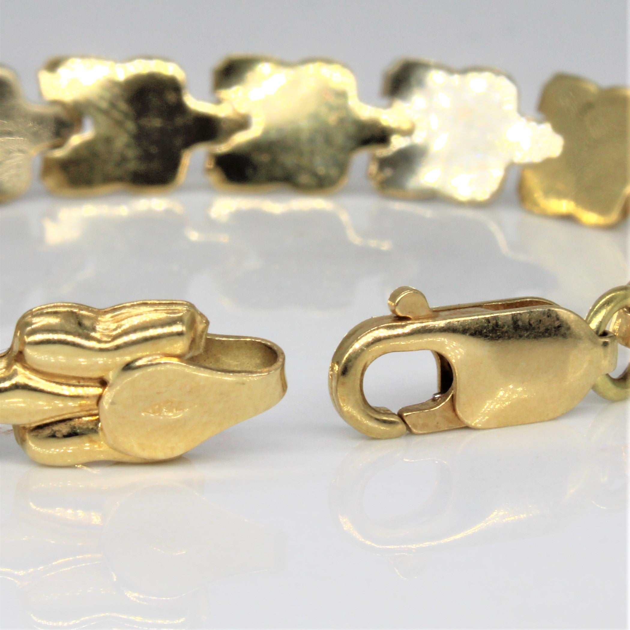 Two Tone Gold Modified Panther Link Bracelet | 7.5" |
