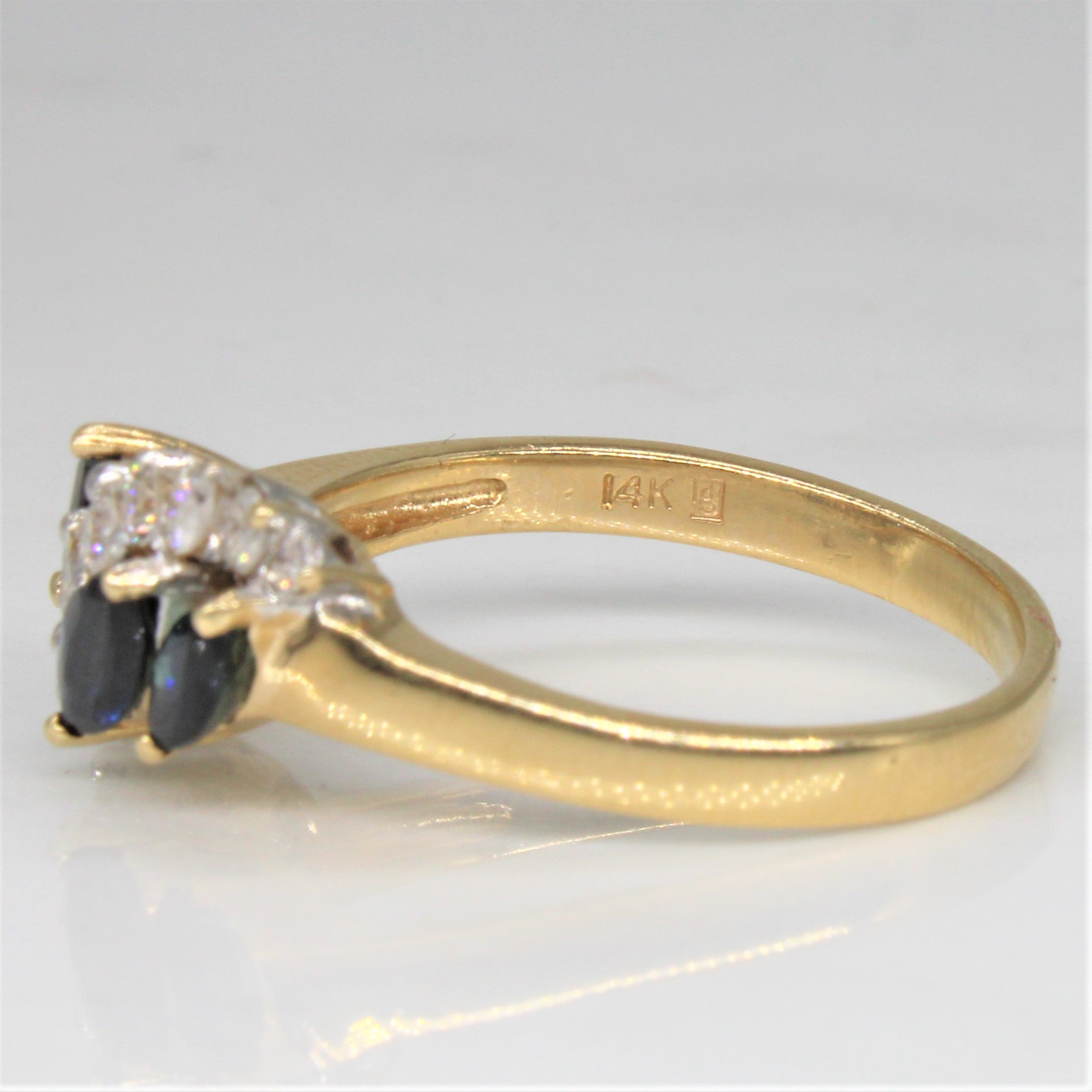 Sapphire & Diamond Cascade Bypass Ring | 0.55ctw, 0.33ctw | SZ 8.5 |