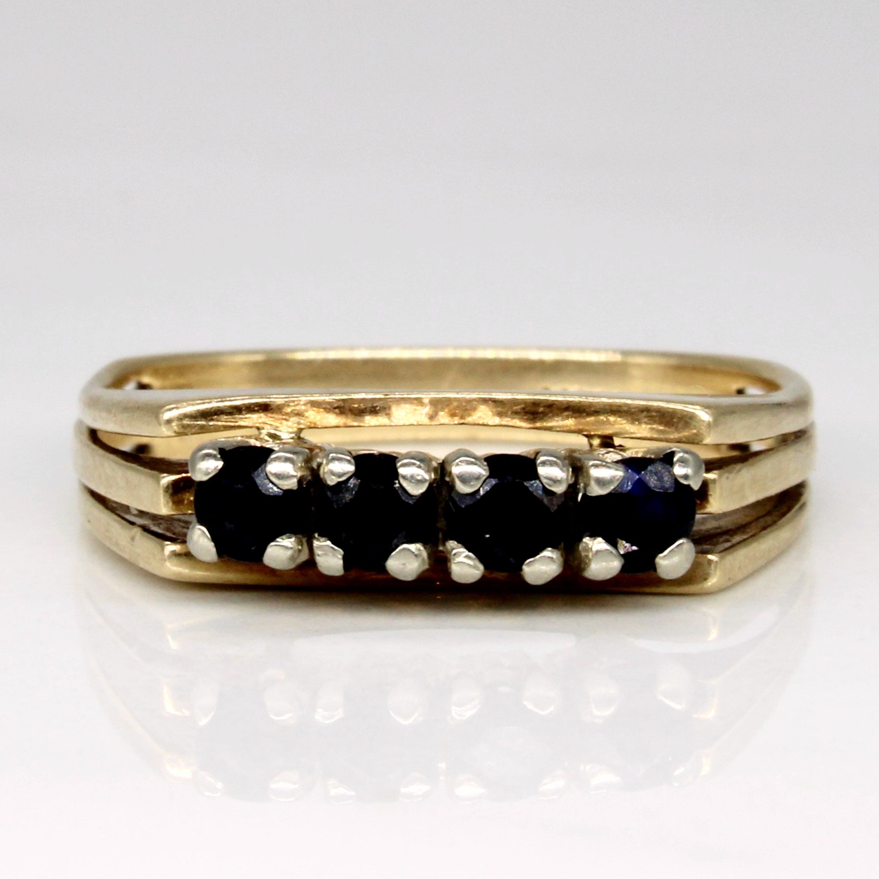 Bague saphir à quatre pierres | 0,40 ct | Taille 6,5 |