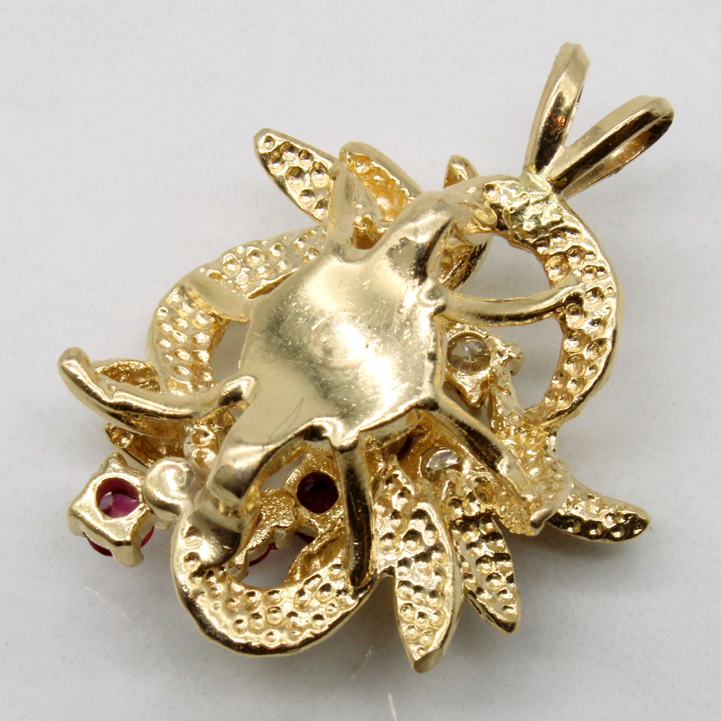 Floral Diamond & Ruby Pendant | 0.28ctw, 0.22ctw |