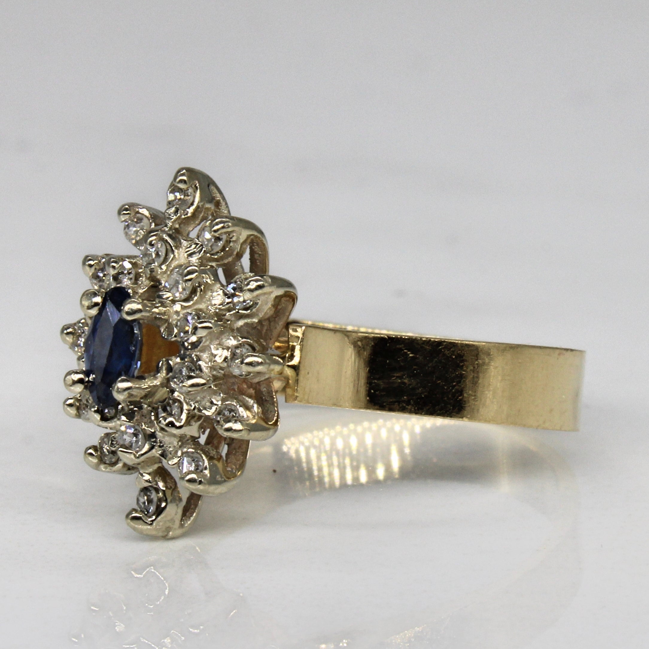 Sapphire & Diamond Cluster Ring | 0.15ct, 0.15ctw | SZ 6.75 |