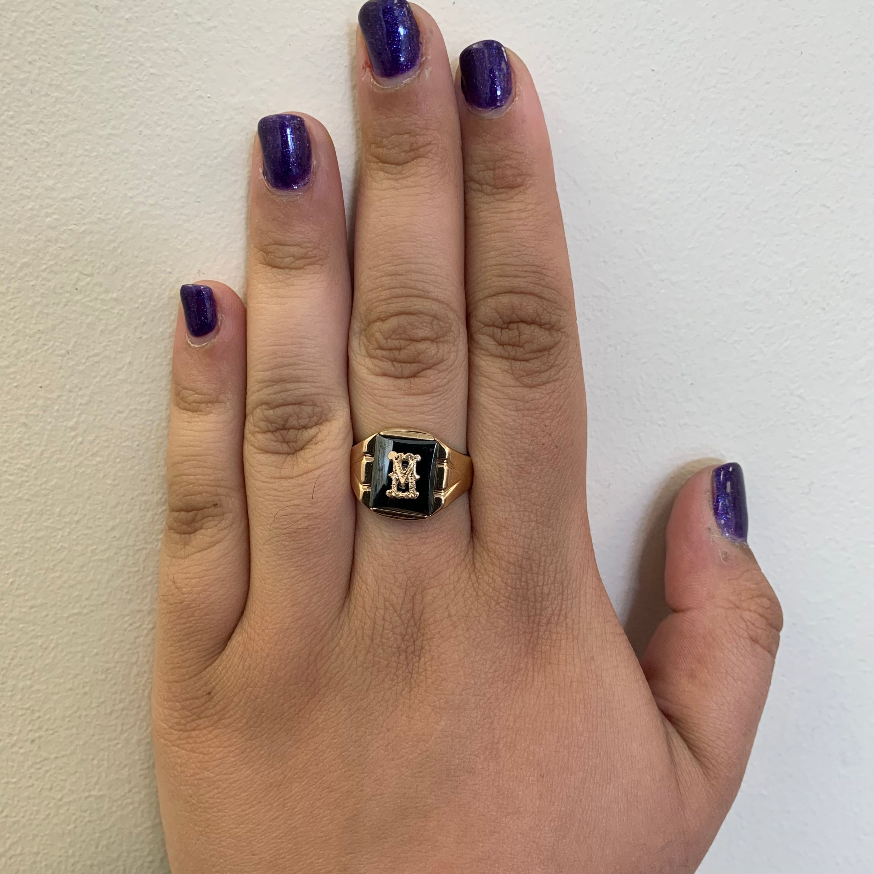 Initial 'M' Hematite Ring | 7.50ct | SZ 10.5 |