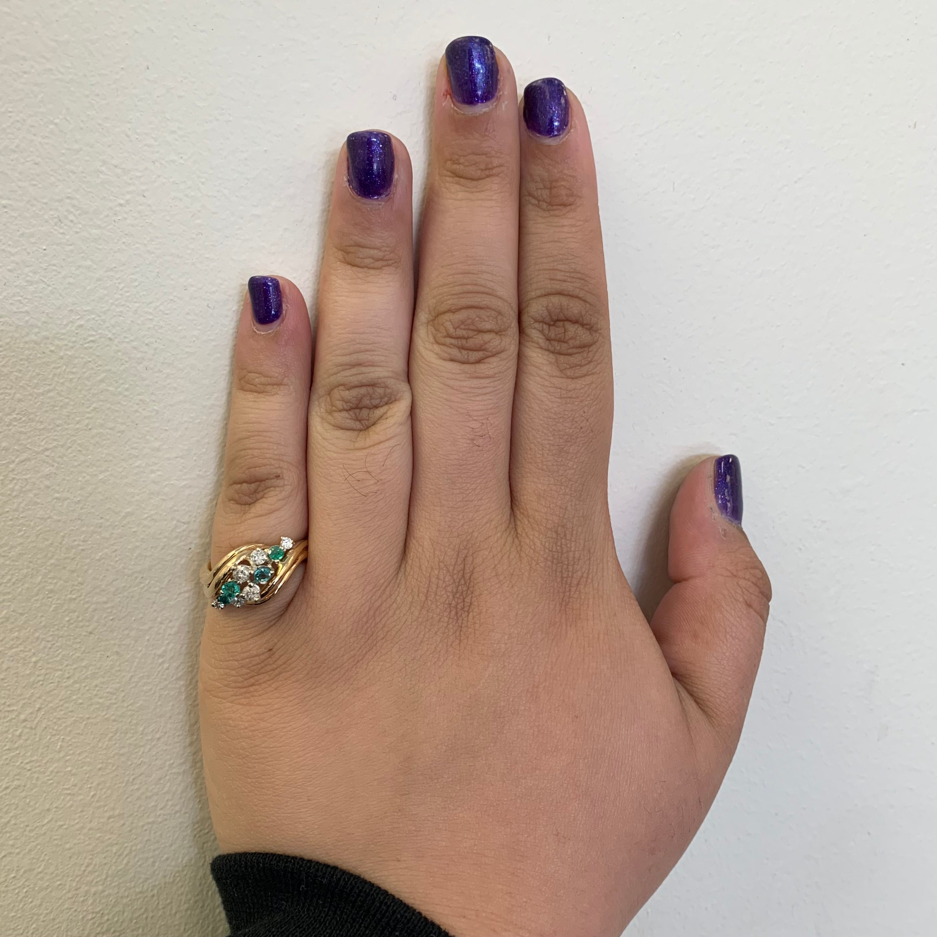 Emerald & Diamond Ring | 0.25ctw, 0.28ctw | SZ 6.5 |