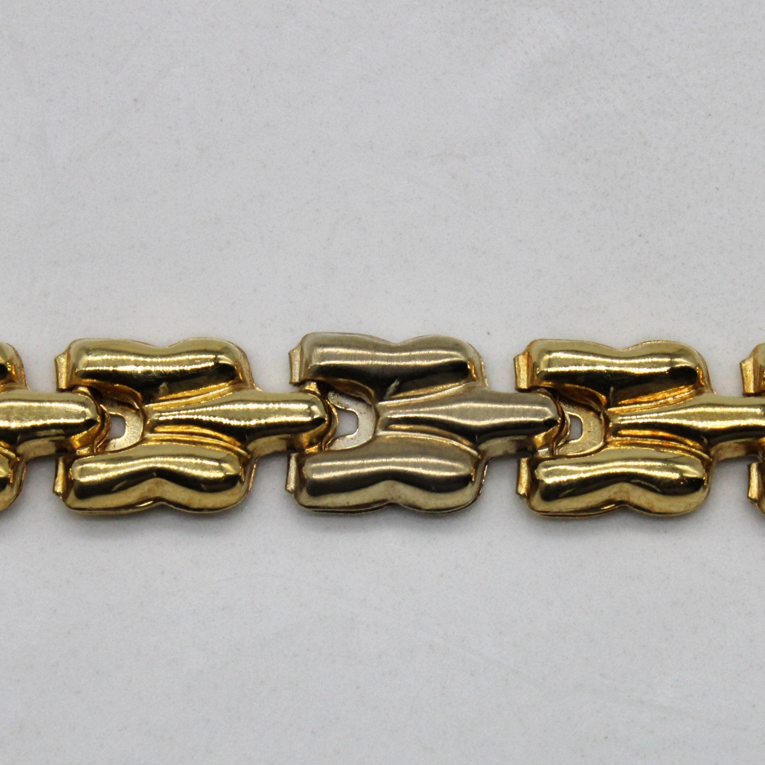 Two Tone Gold Modified Panther Link Bracelet | 7.5" |