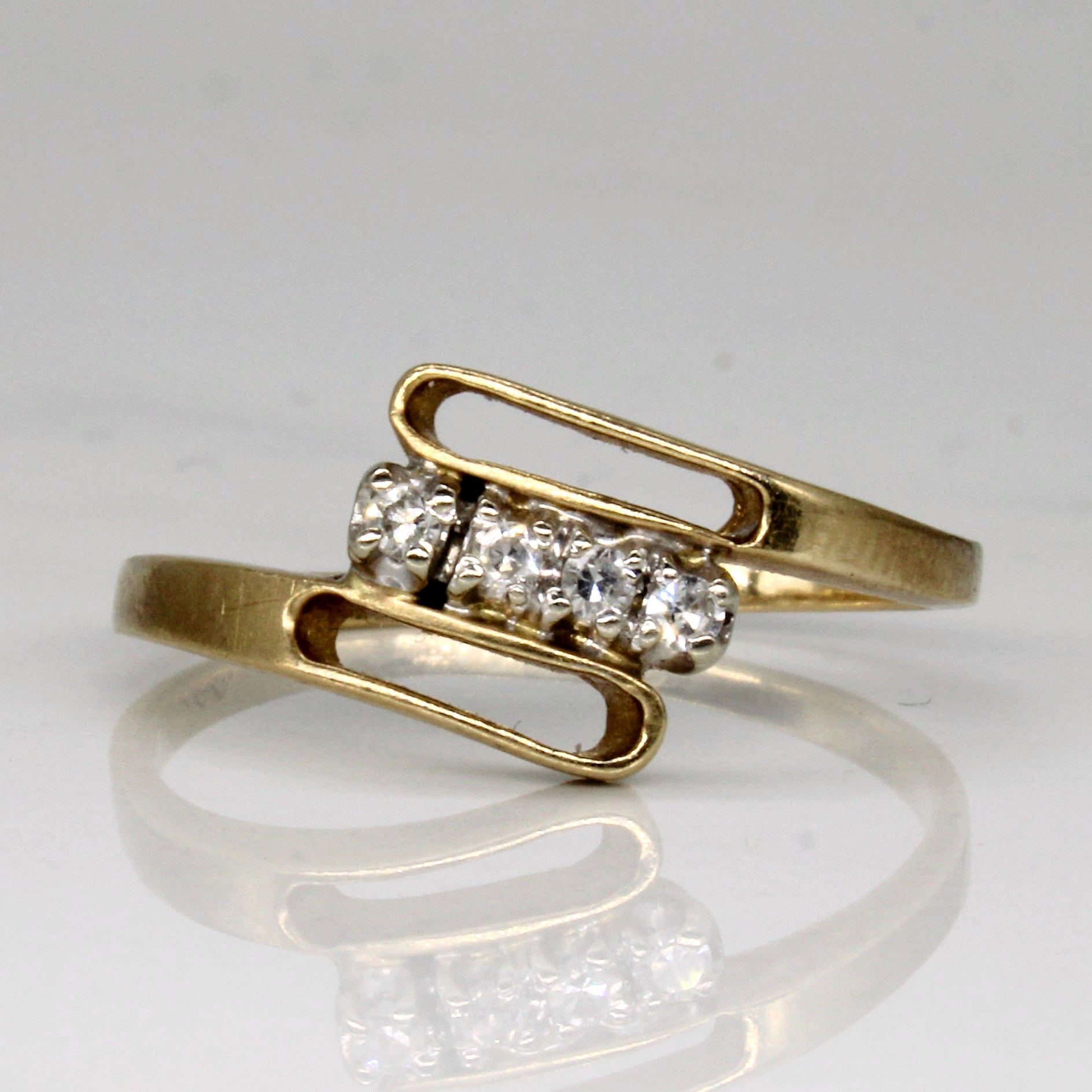 Diamond Unique Crossover Ring | 0.08ctw | SZ 9 |
