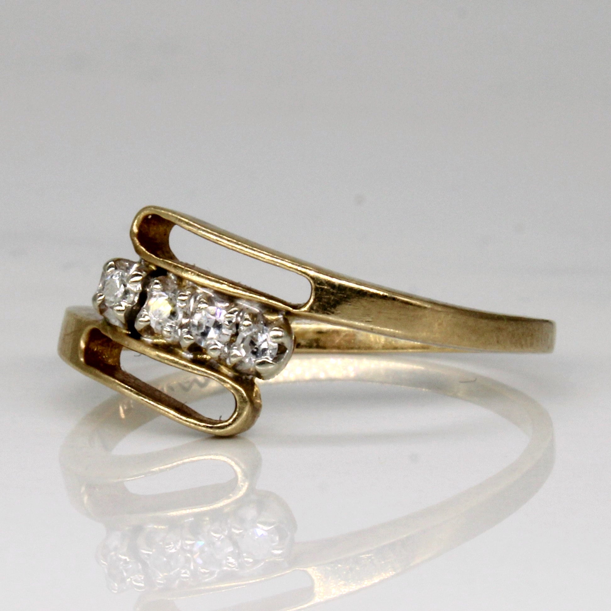 Diamond Unique Crossover Ring | 0.08ctw | SZ 9 |
