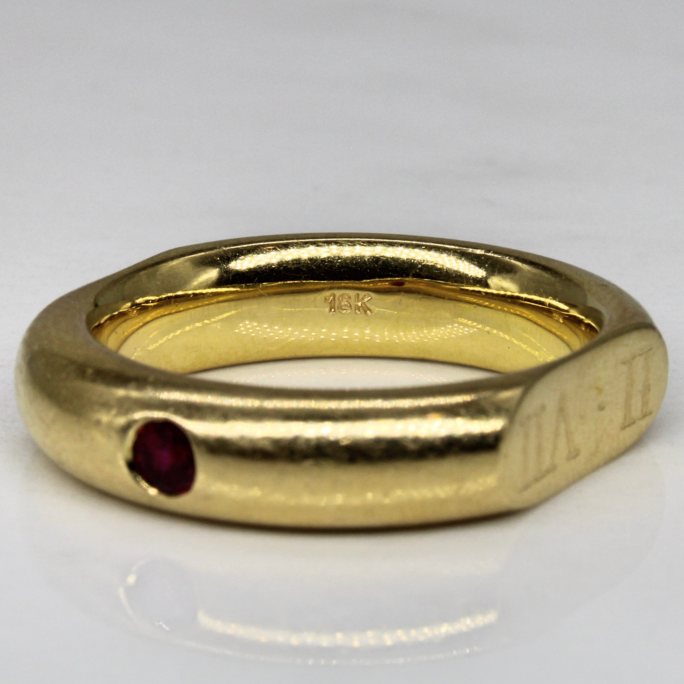 Ruby Roman Numeral Ring | 0.10ct | SZ 8.75 |