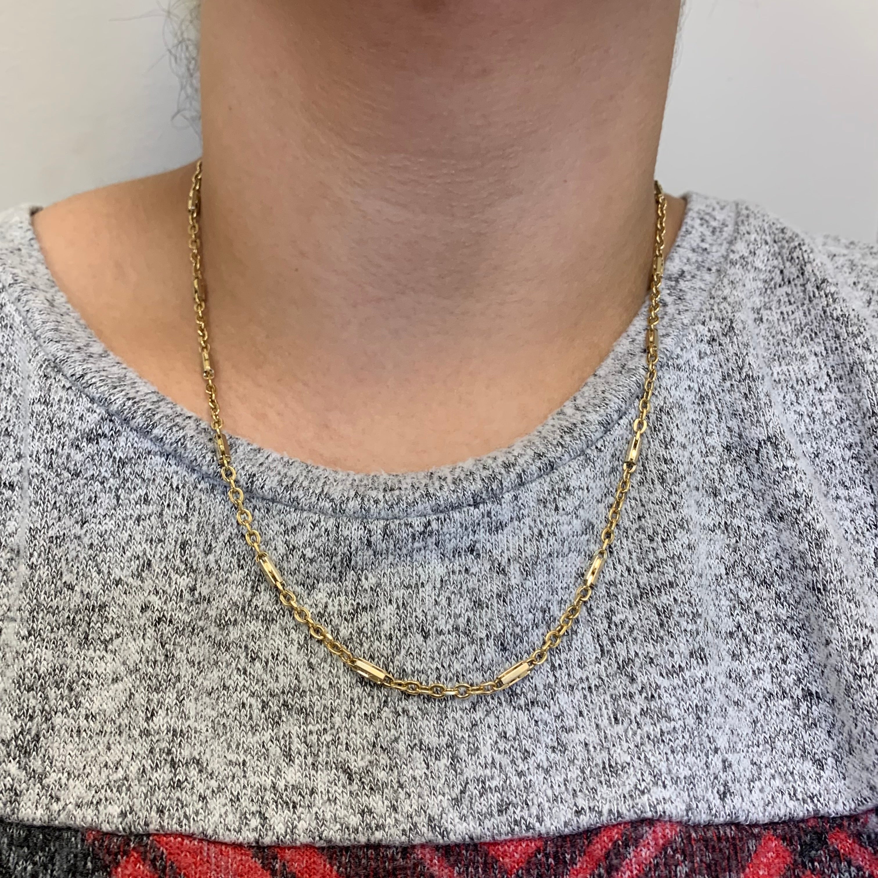18k Yellow Gold Link & Bar Chain | 21.5" |