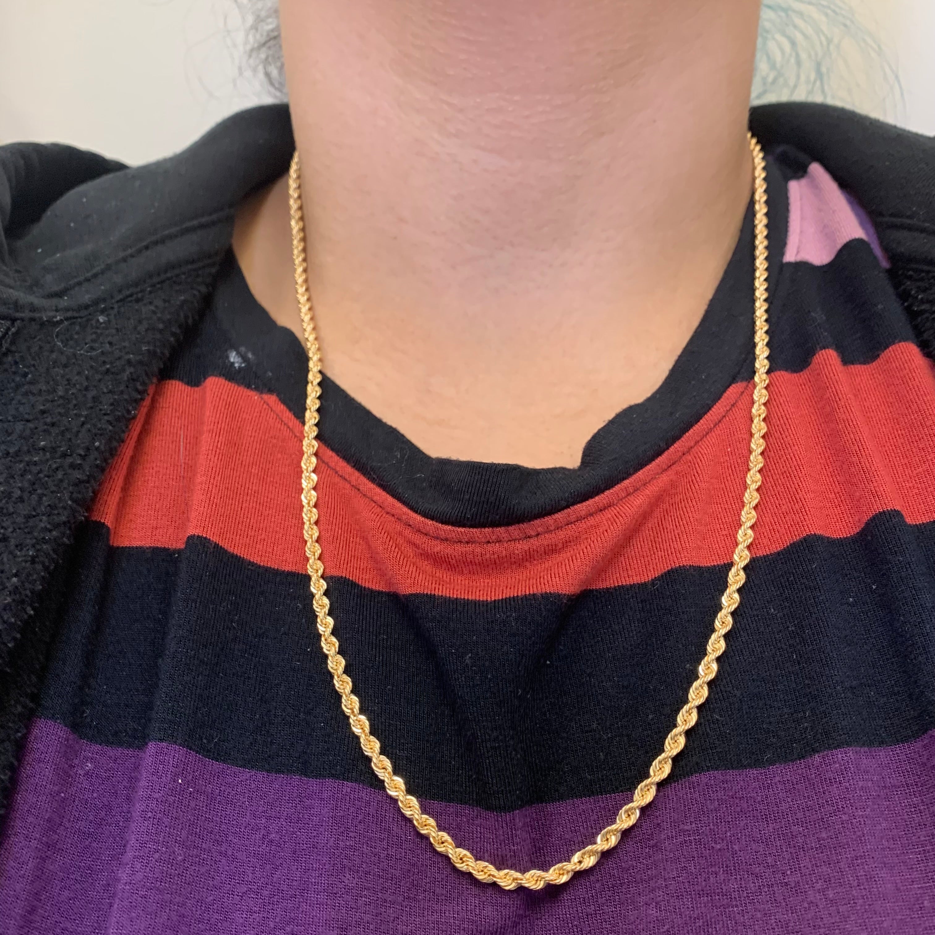 18k Yellow Gold French Rope Chain | 24.5" |