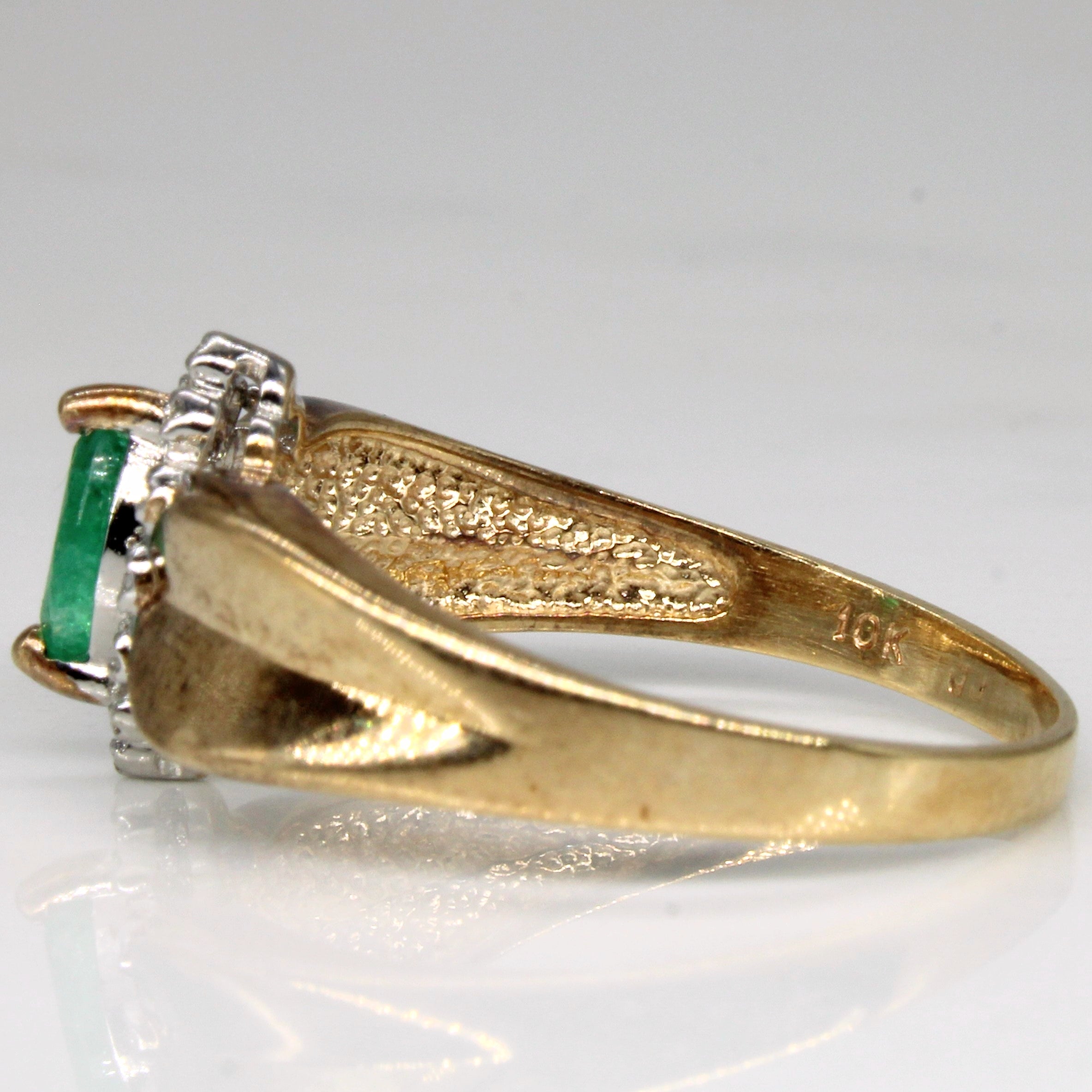 Emerald & Diamond Ring | 0.20ct, 0.05ctw | SZ 9.25 |