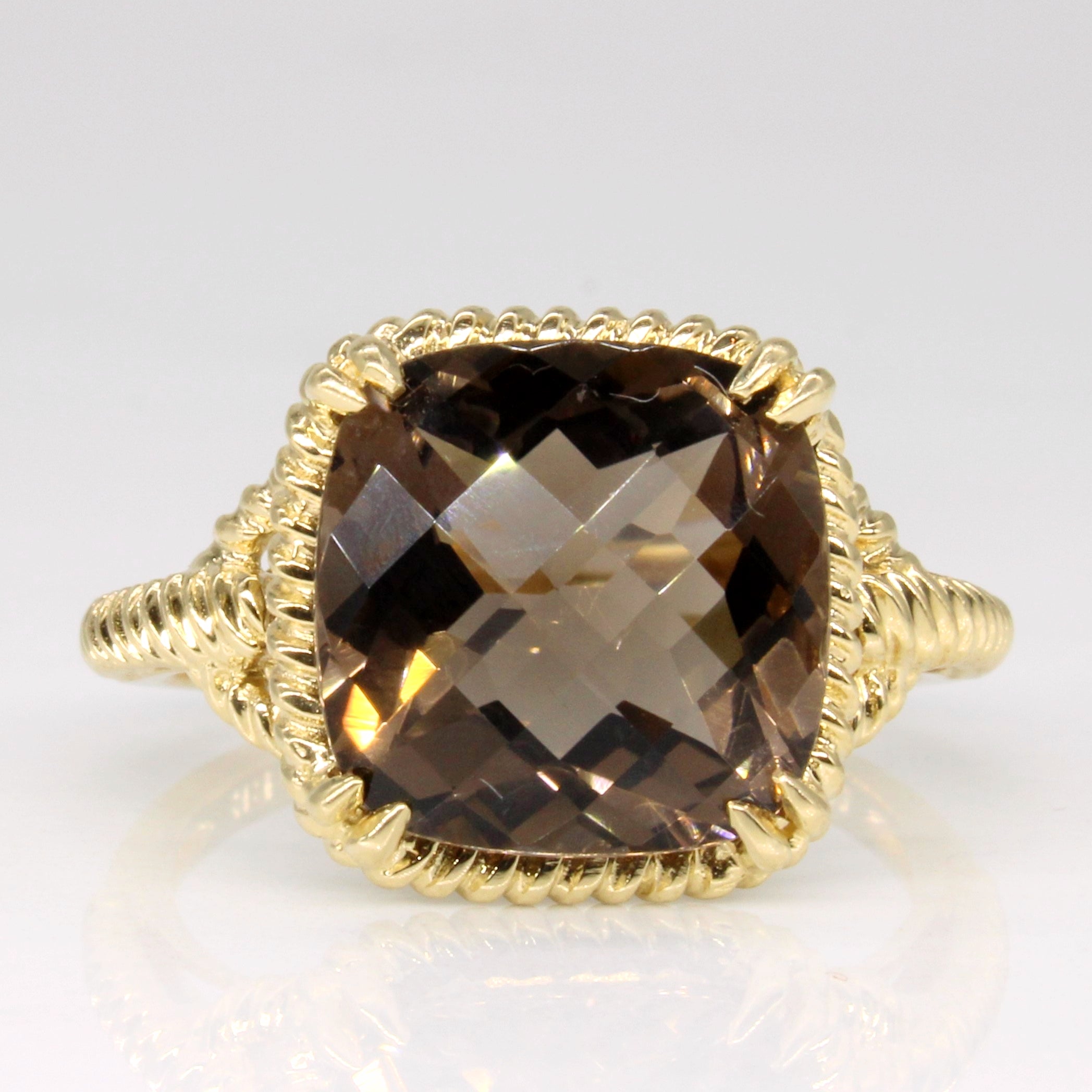 Smoky Quartz Cocktail Ring | 3.90ct | SZ 7 |