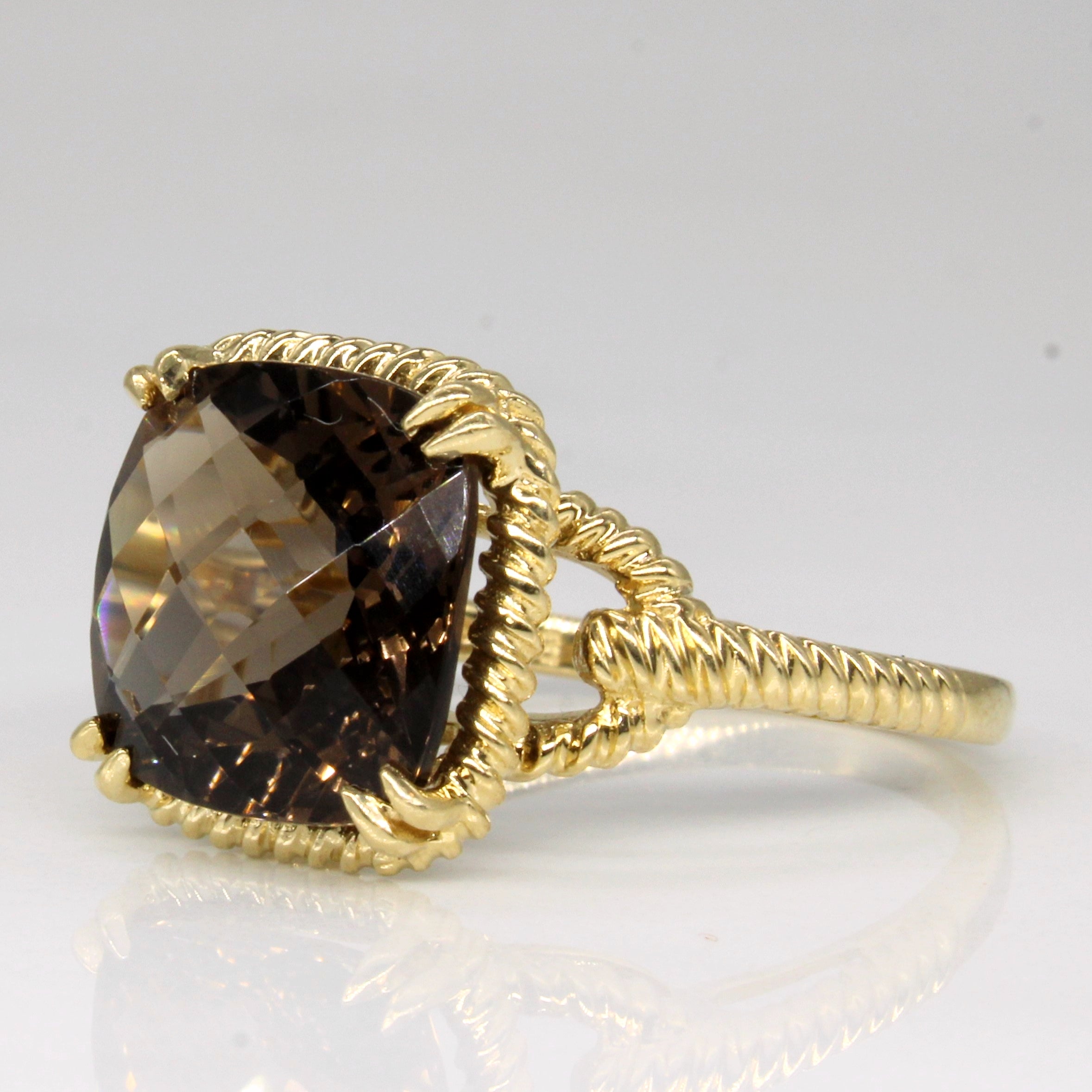 Smoky Quartz Cocktail Ring | 3.90ct | SZ 7 |
