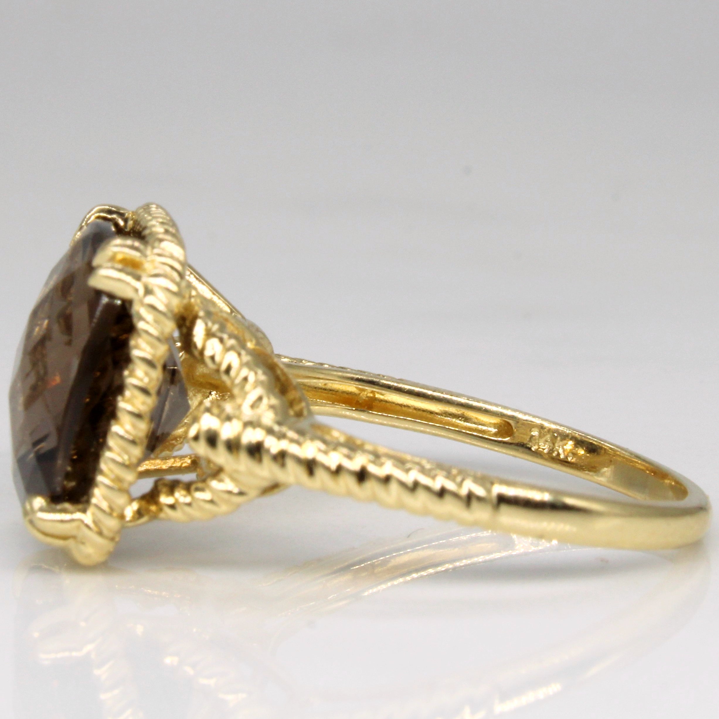 Smoky Quartz Cocktail Ring | 3.90ct | SZ 7 |