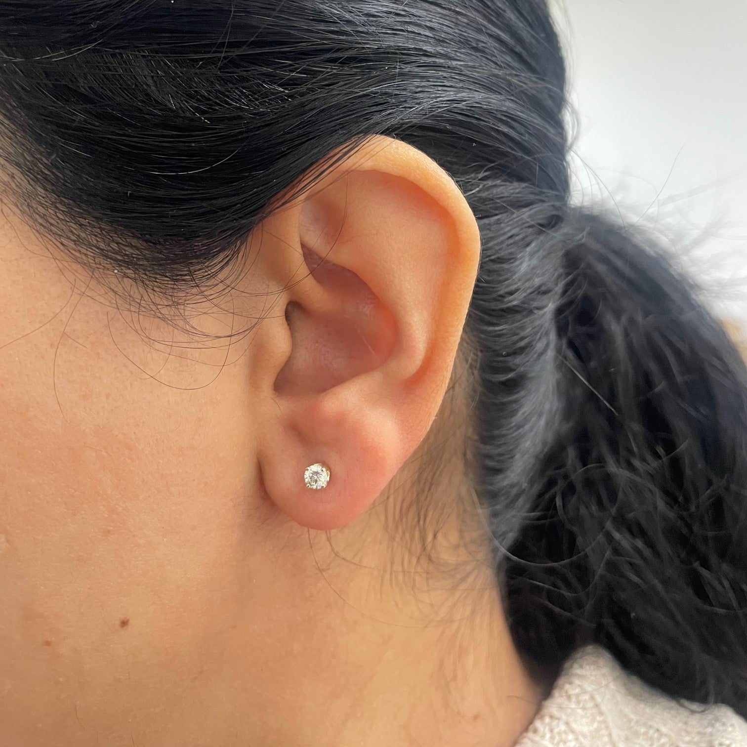 Boucles d'oreilles solitaire en diamant | 0,34 ct |