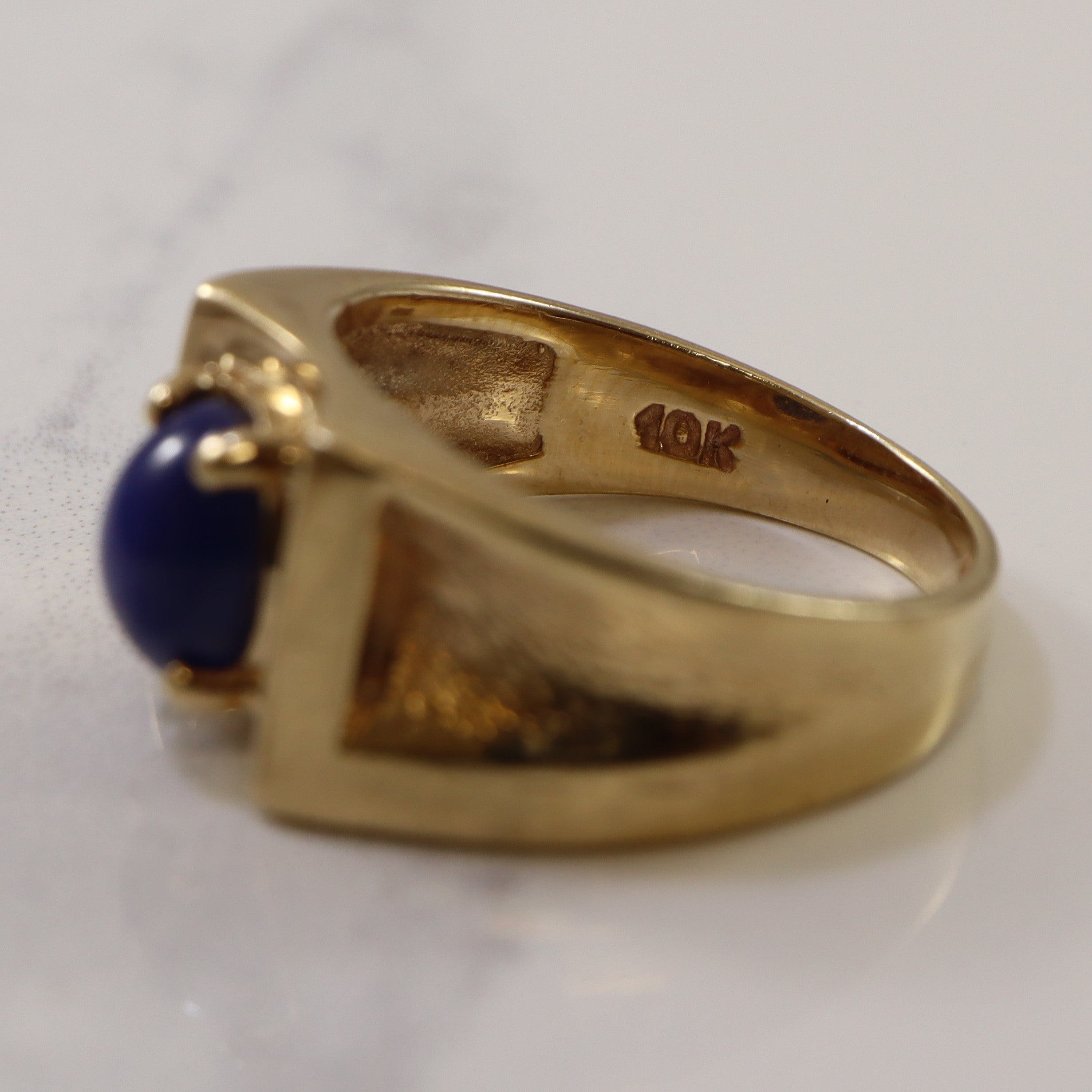 Solitaire Synthetic Star Sapphire Tapered Ring | 1.50ct | SZ 8 |