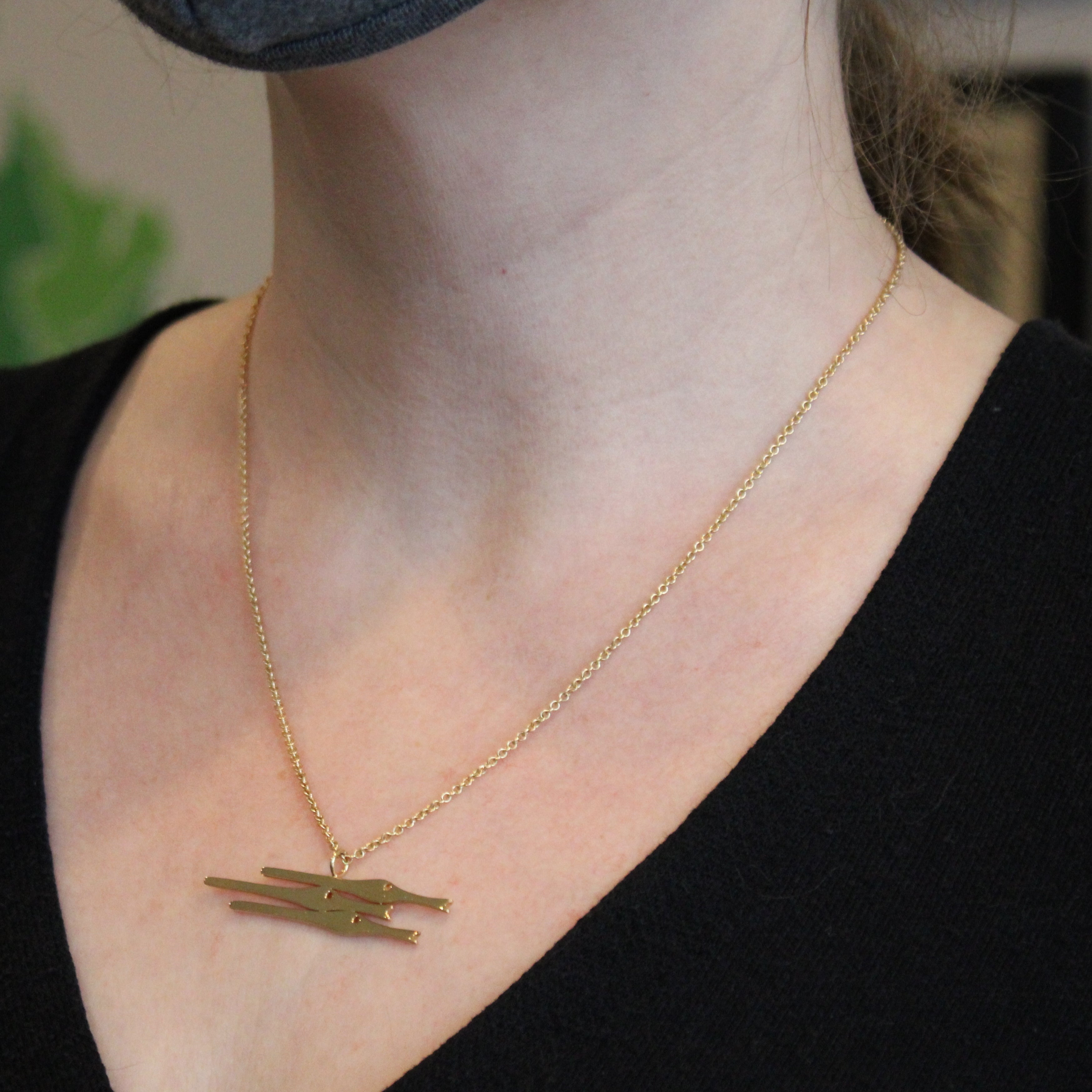 Yellow Gold Abstract Necklace | 18" |