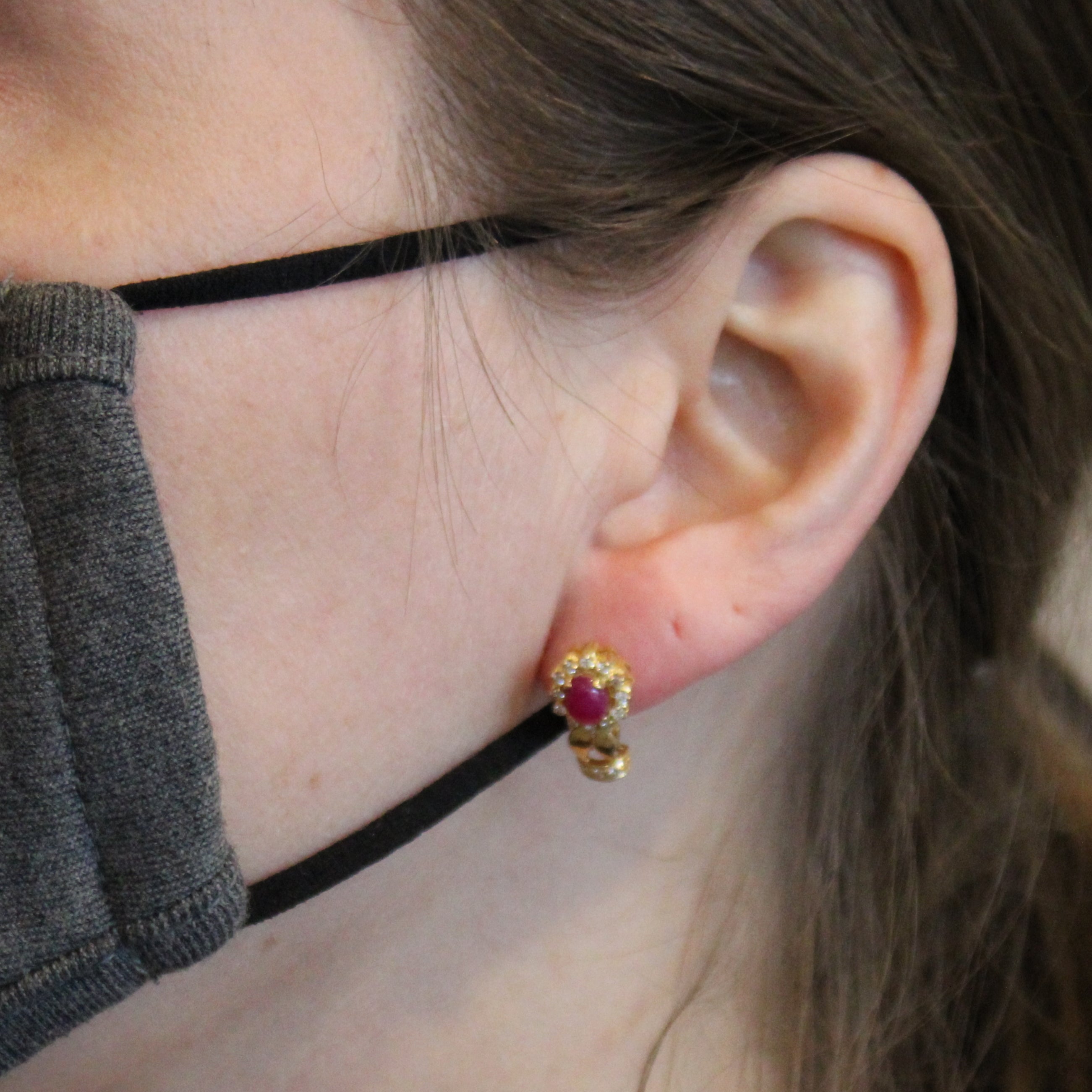 Ruby & Diamond Stud Earrings | 1.00ctw, 0.25ctw |