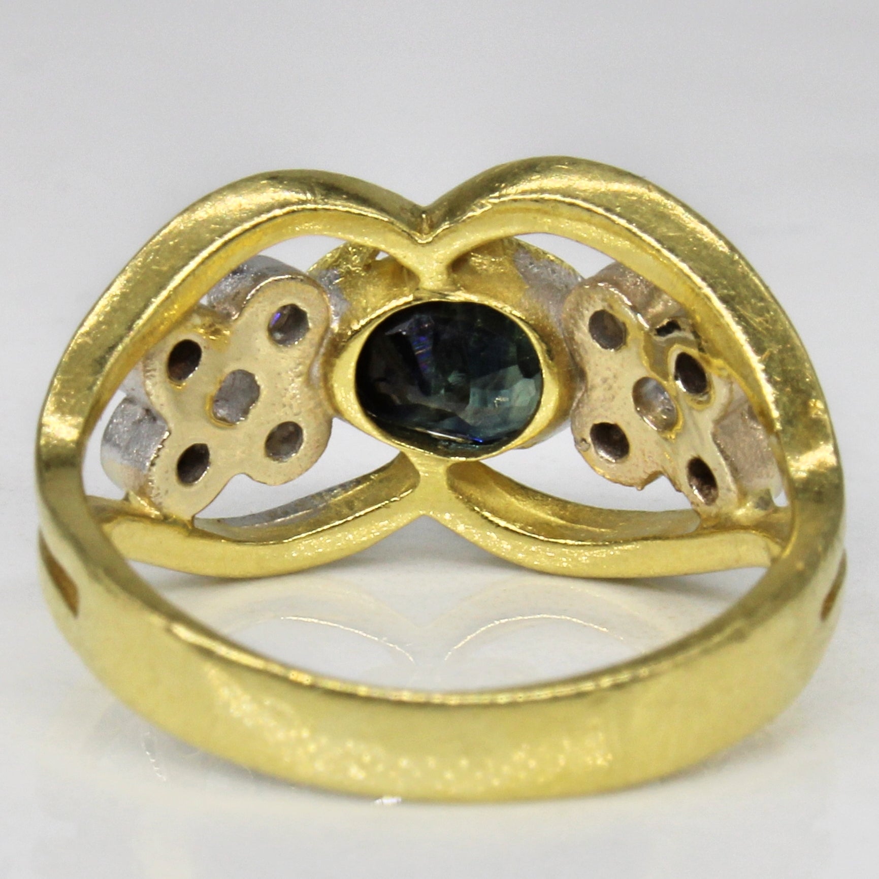 Sapphire & Diamond Open Work Ring | 0.60ct, 0.08ctw | SZ 4.25 |