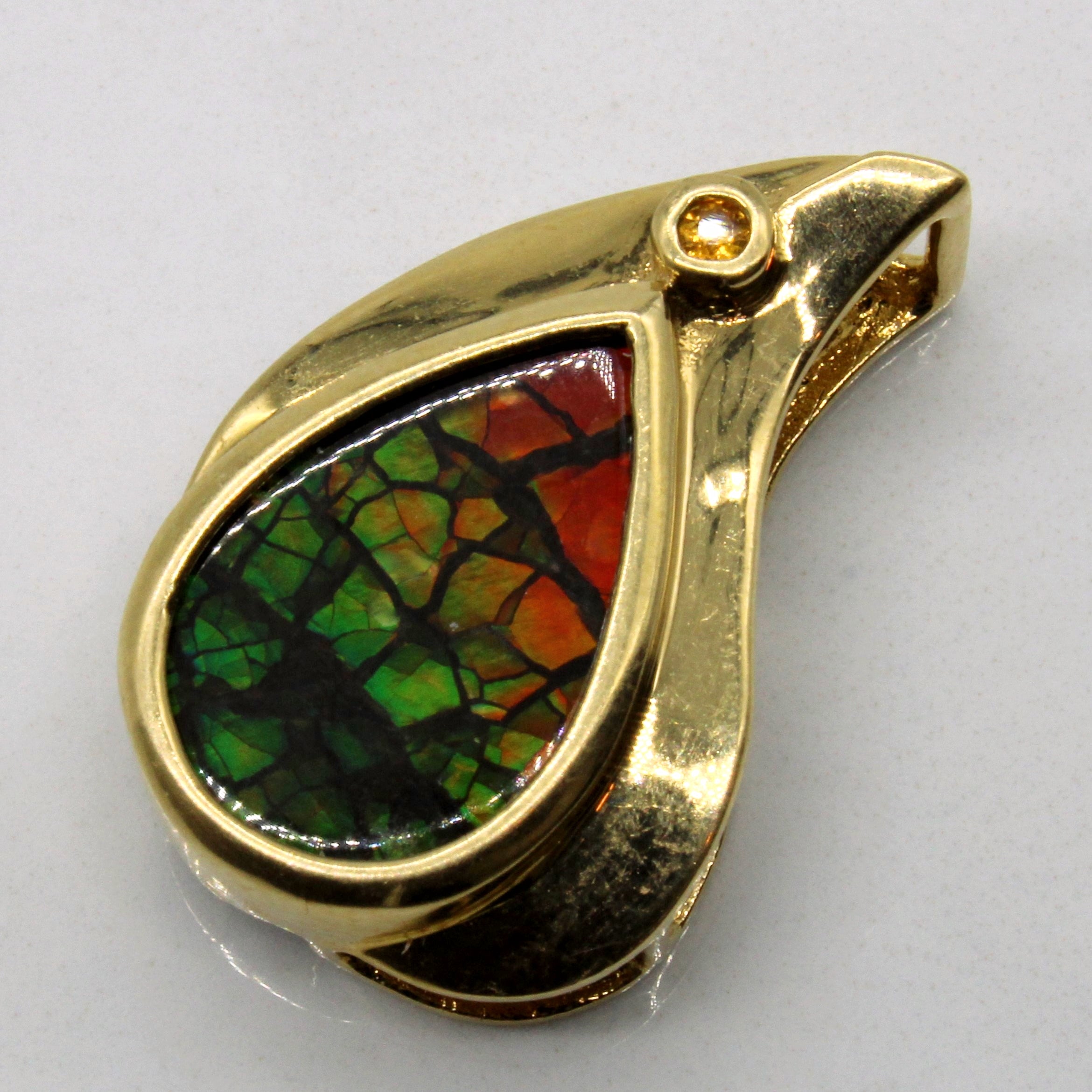 Ammolite & Citrine Pendant | 2.40ct, 0.01ct |